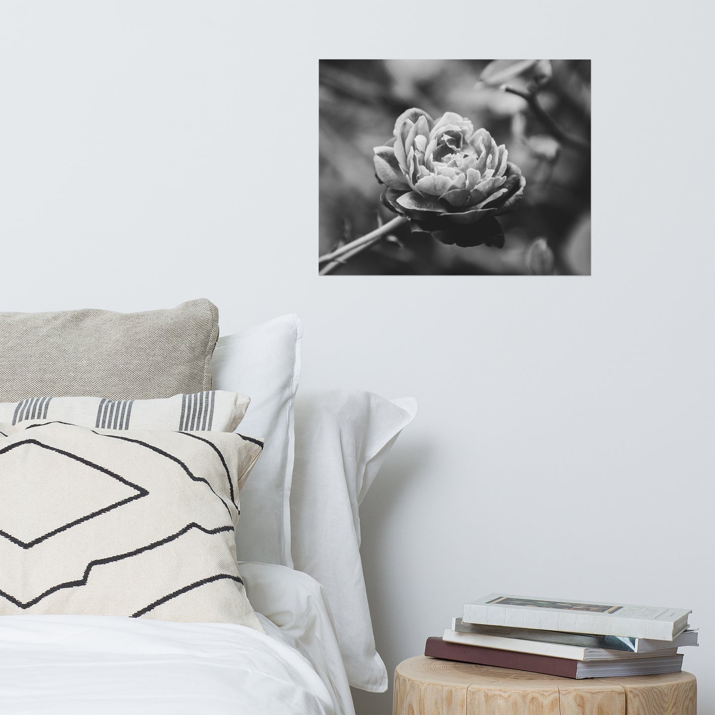 Perfect Petals Black and White Floral Nature Photo Loose Unframed Wall Art Prints