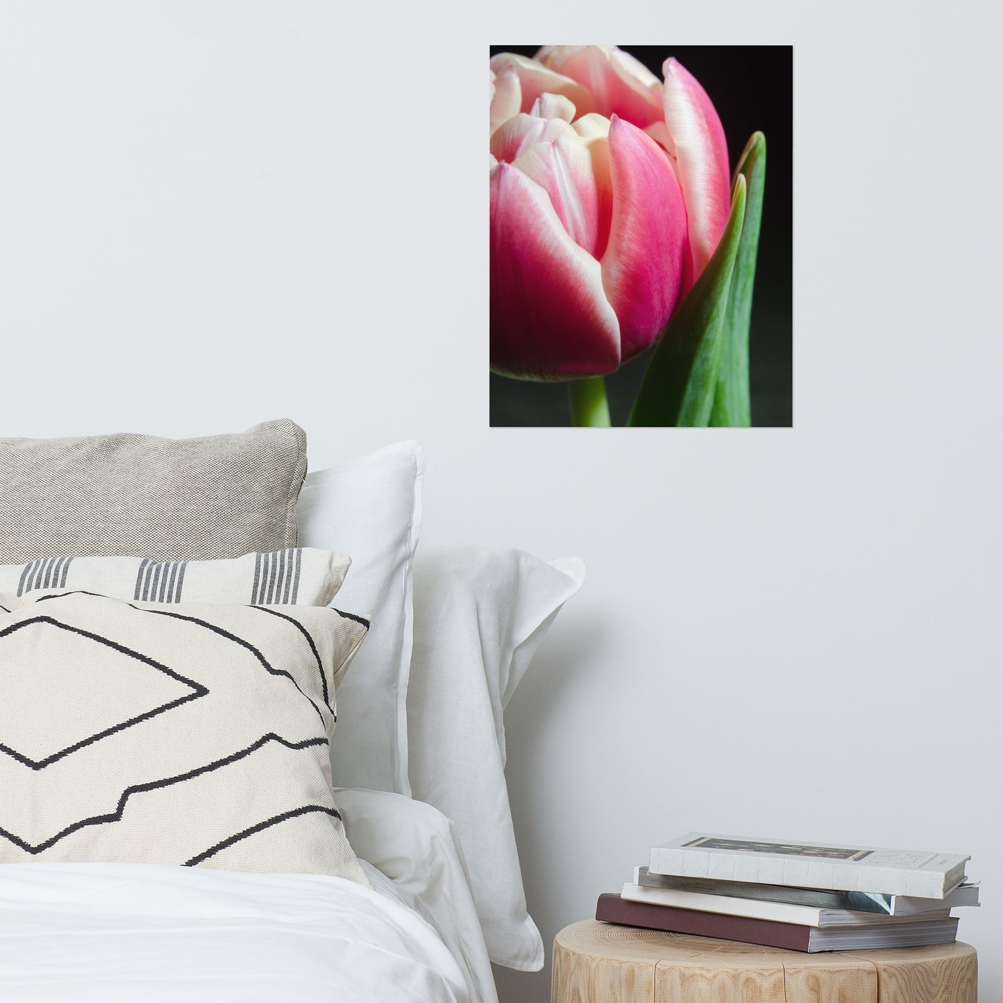 Pink and White Tulip Floral Nature Photo Loose Unframed Wall Art Prints