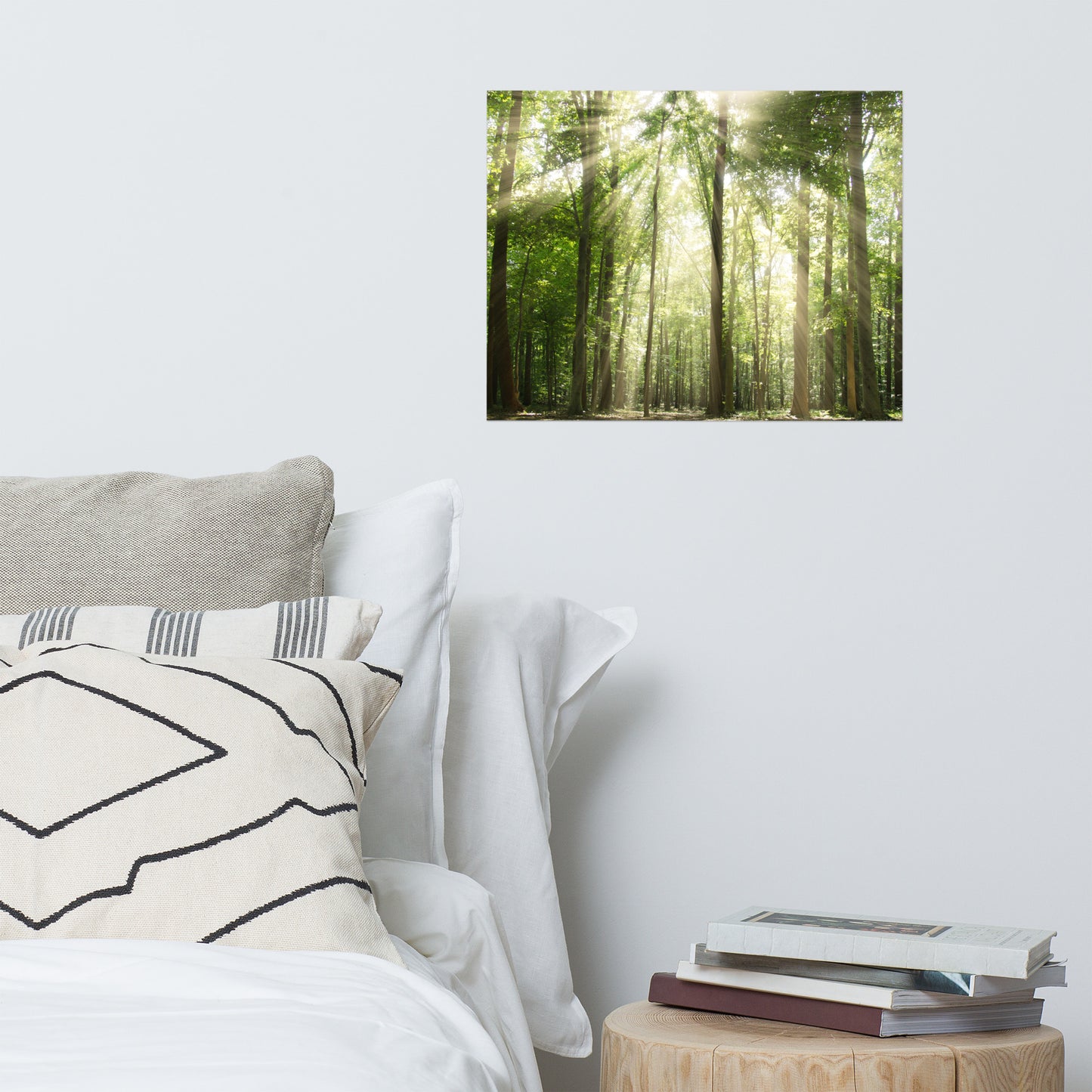 Sun Rays Through Treetops Rustic Farmhouse Style Landscape Photo Loose Wall Art Prints