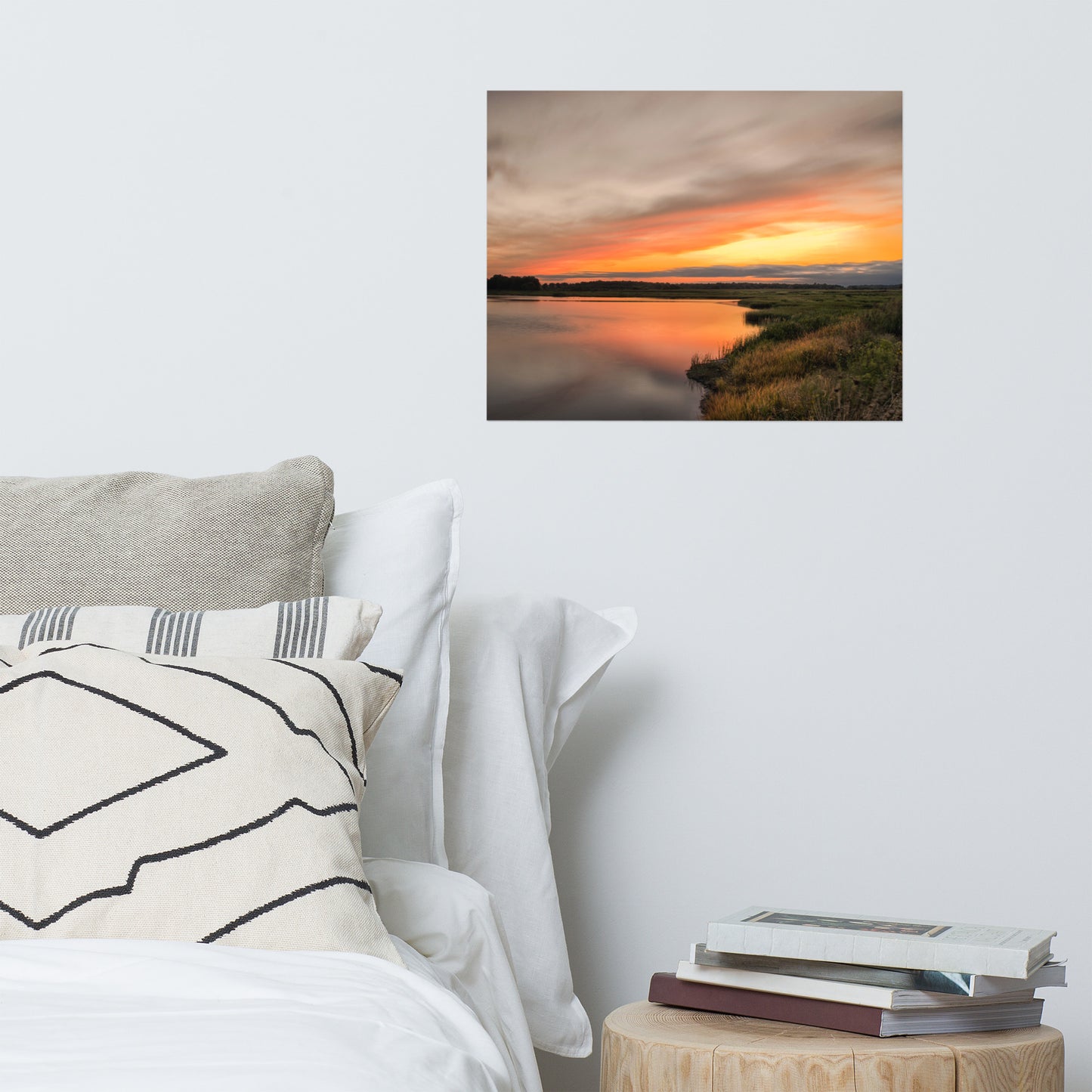 Sunset Over Woodland Marsh Landscape Photo Loose Wall Art Prints