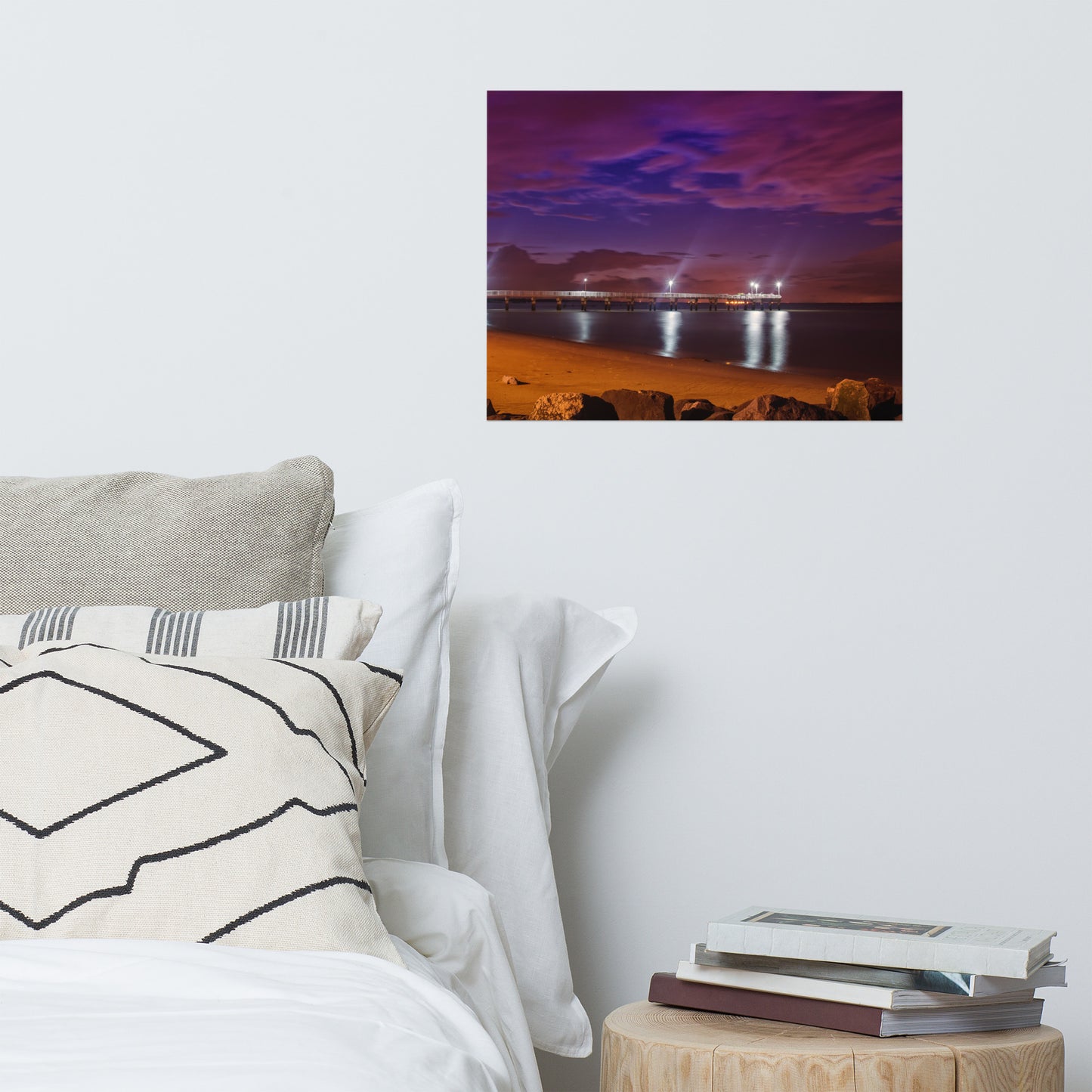 The Pier At Woodland Beach Urban Coastal Landscape Loose Unframed Wall Art Prints