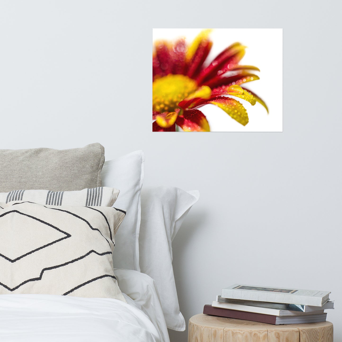 Water Droplets On Mum Petals Floral Nature Photo Loose Unframed Wall Art Prints