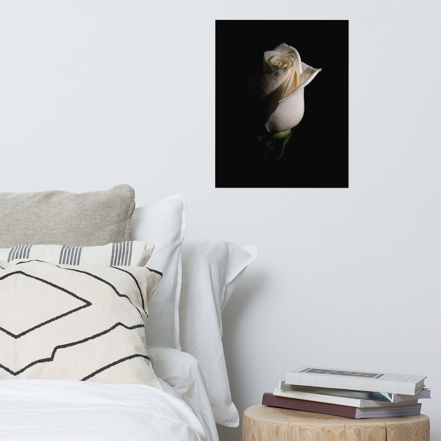 White Rose Low Key Floral Nature Photo Loose Unframed Wall Art Prints