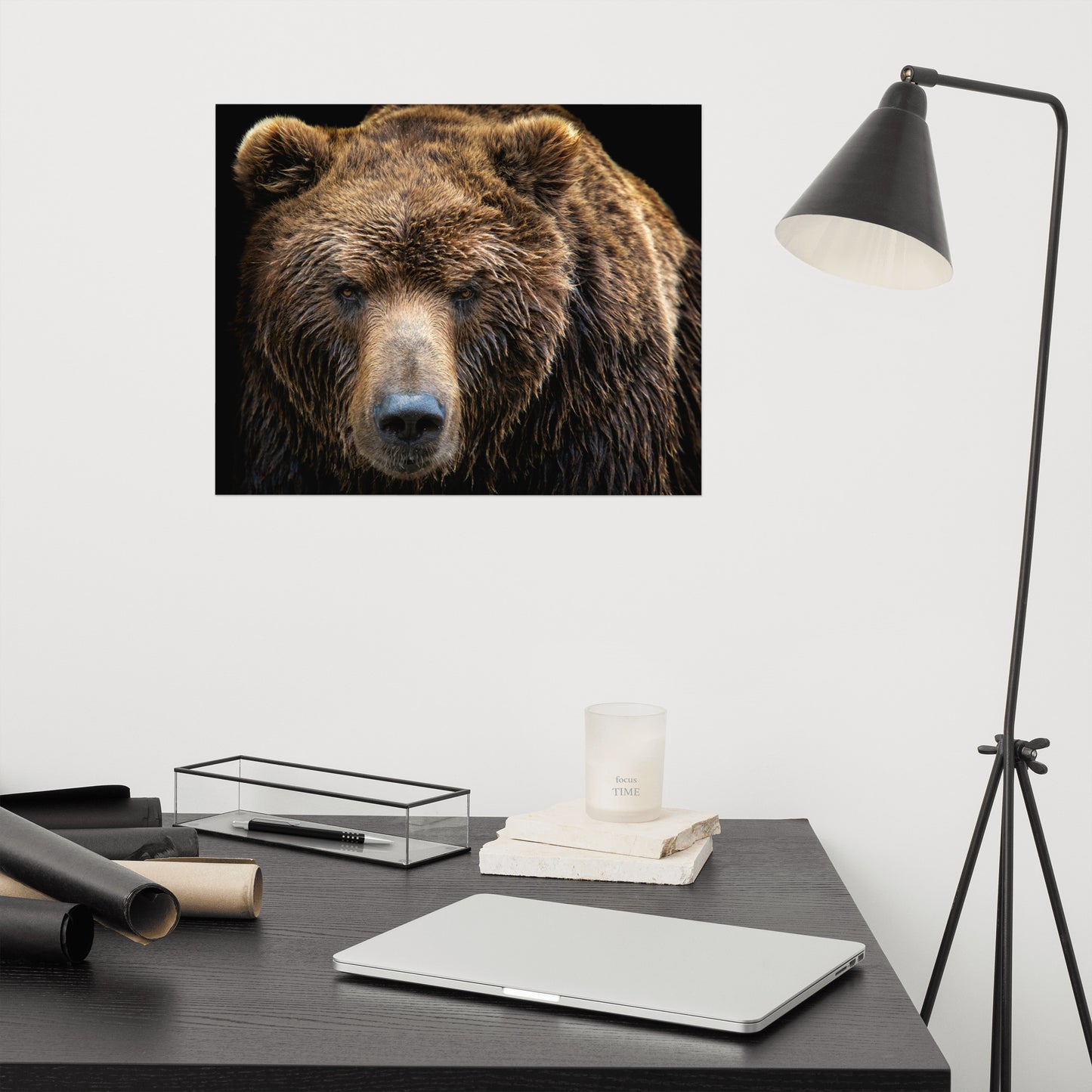 Brown Bear Face Close-up Loose Wall Art Print
