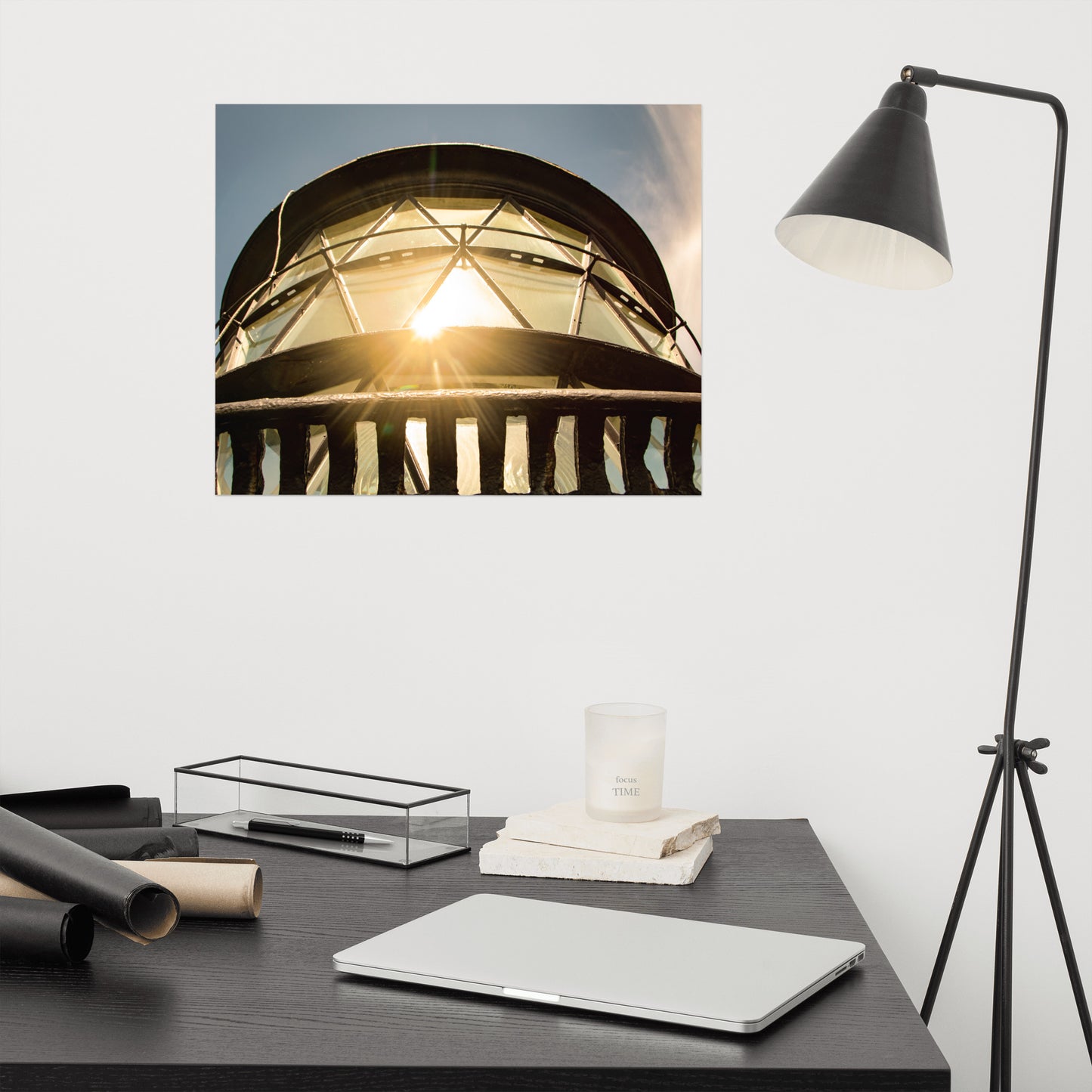 Sun Reflection on Glass Jupiter Lighthouse Unframed Wall Art Print