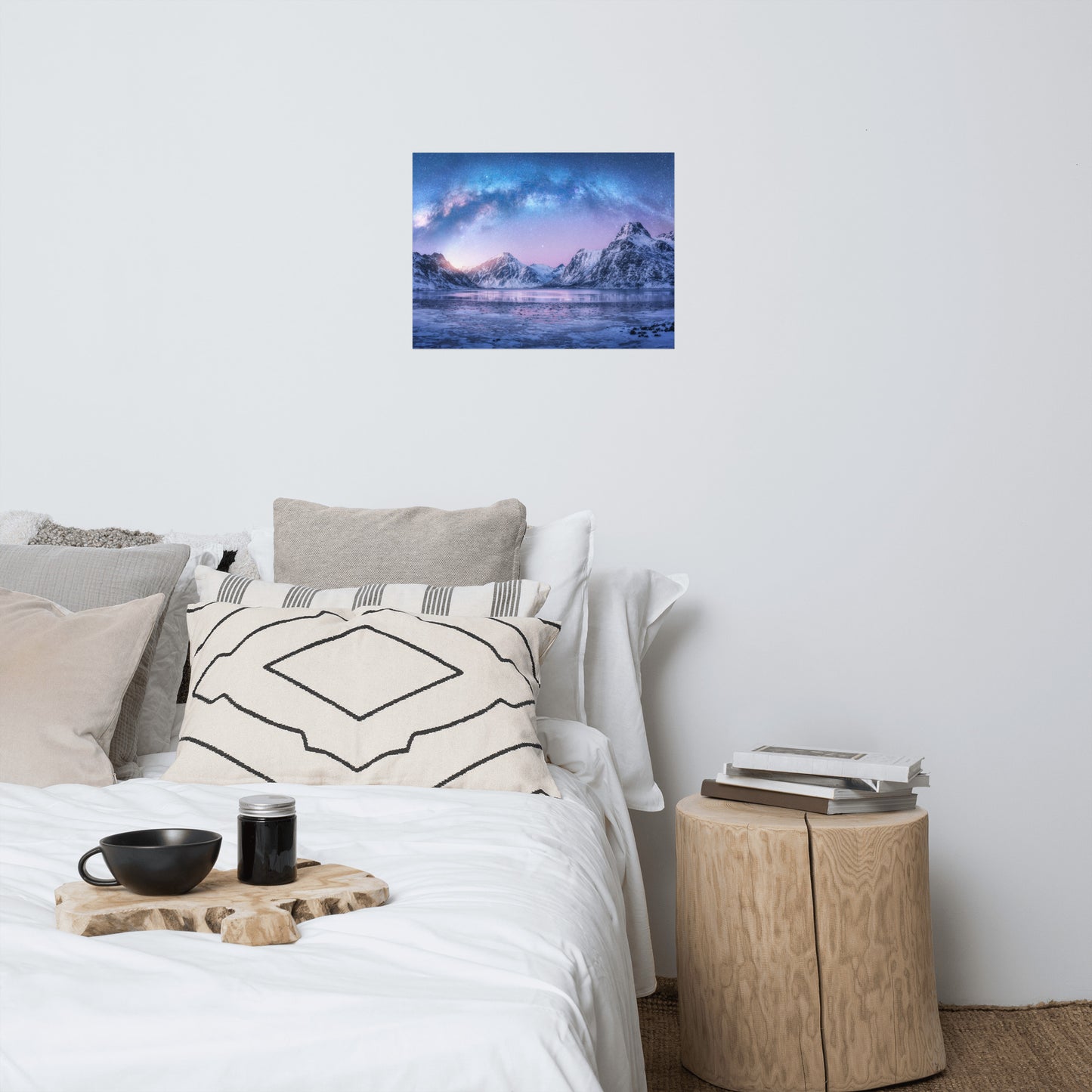 Milky Way Lofoten Islands, Norway Rustic Farmhouse Style Landscape Photo Loose Wall Art Prints