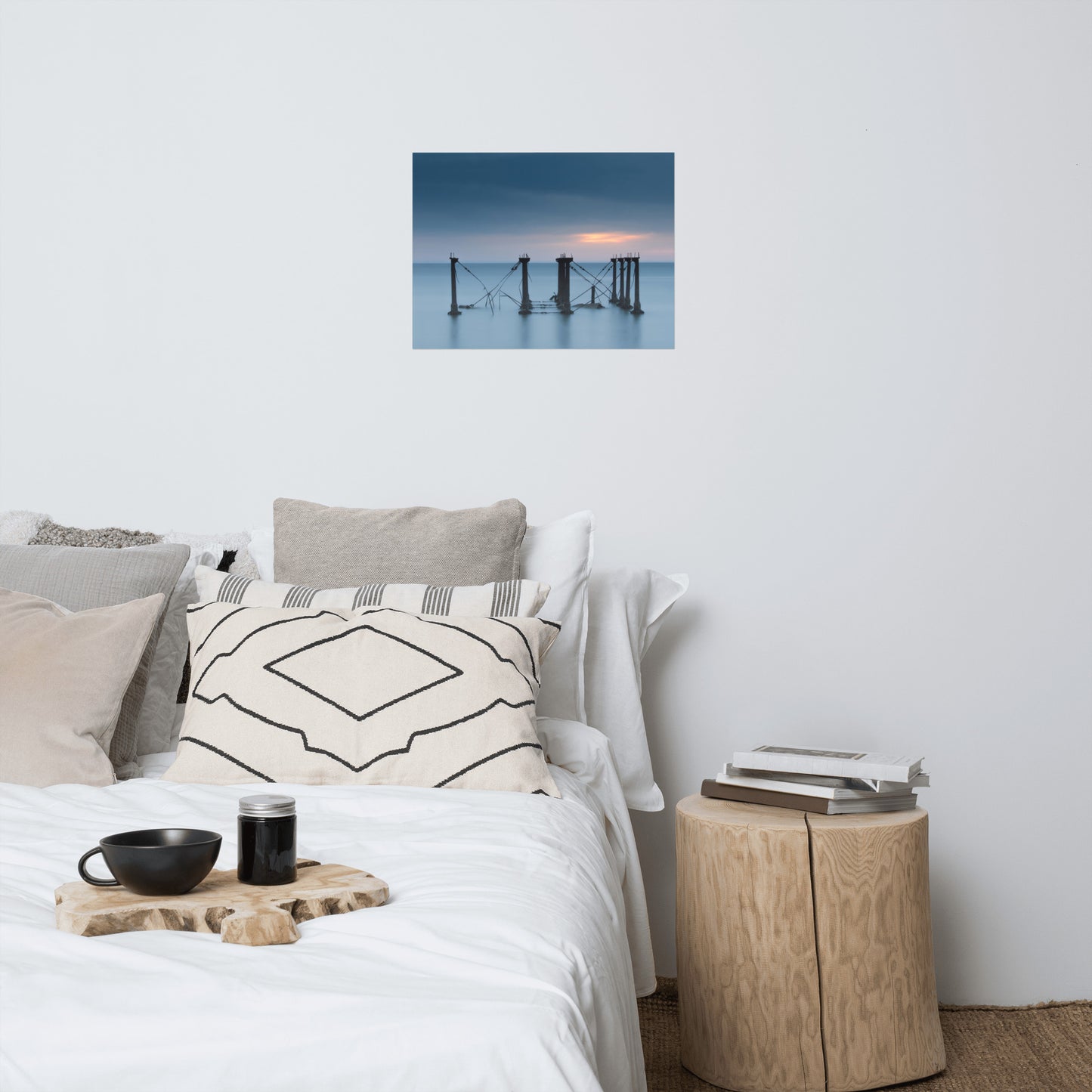 Cloudy Sunrise at Port Mahon Lighthouse Landscape Photo Loose Wall Art Prints