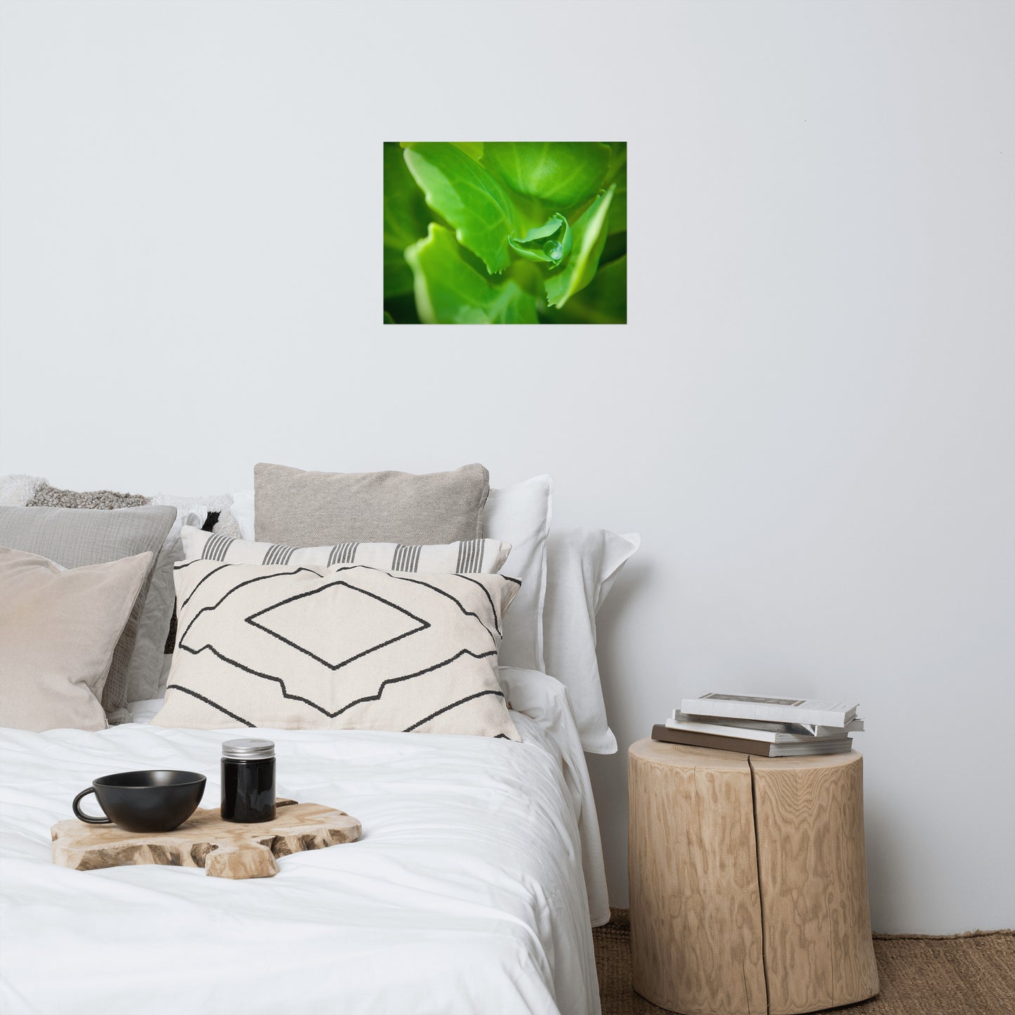 Cupped Droplet Rustic Minimal Botanical Nature Photo Loose Unframed Wall Art Prints
