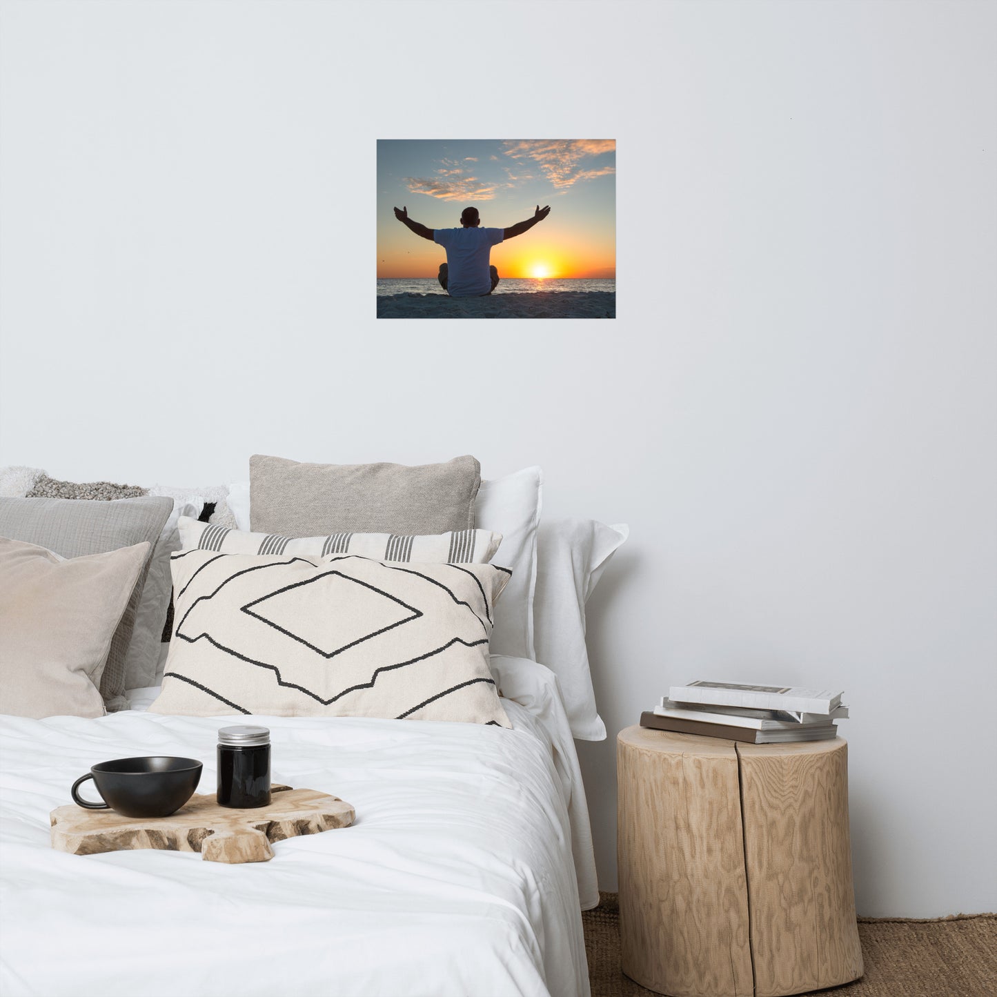 Embrace The Light Sunset Coastal Landscape Photo Paper Poster