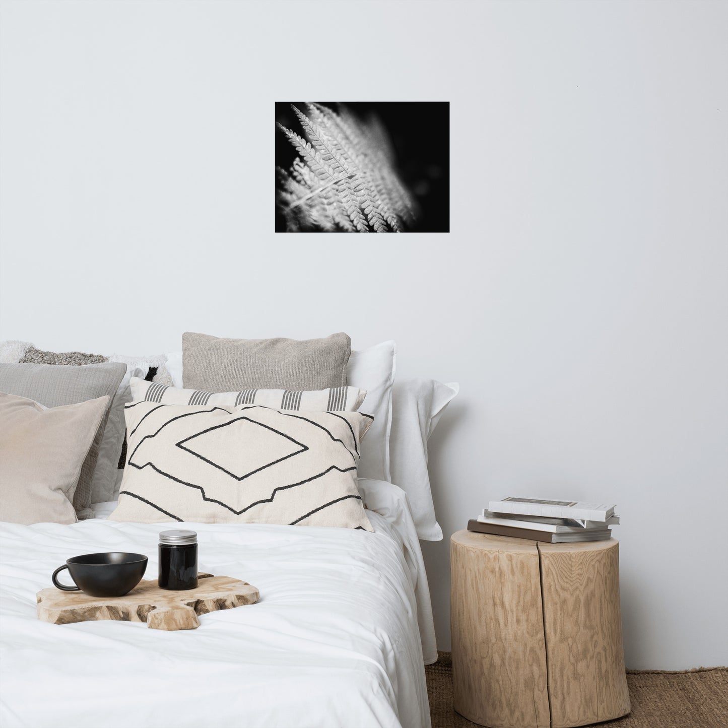 Fern Leaf In the Sunlight Black and White Botanical Nature Photo Loose Unframed Wall Art Prints