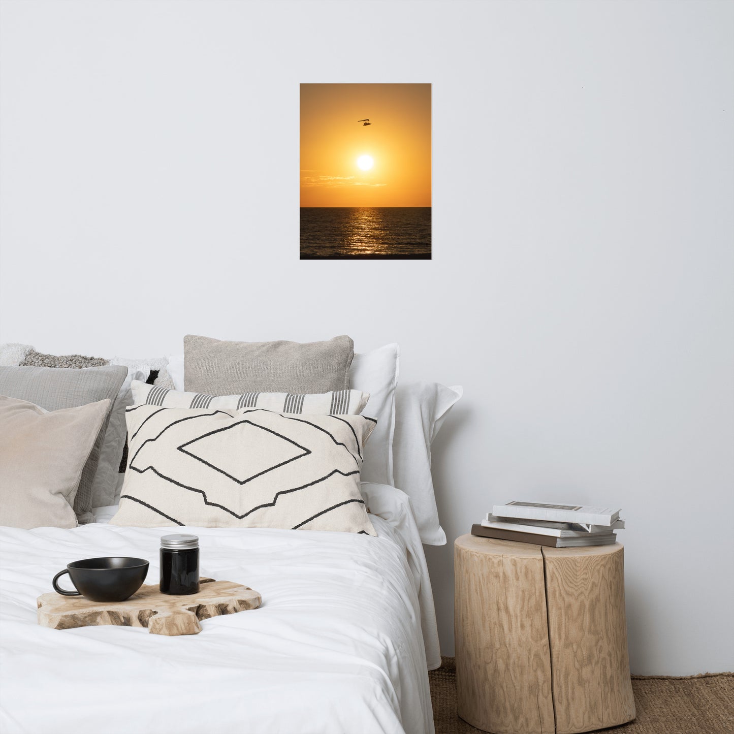Flying High at Sunset Coastal Landscape Photo Paper Poster