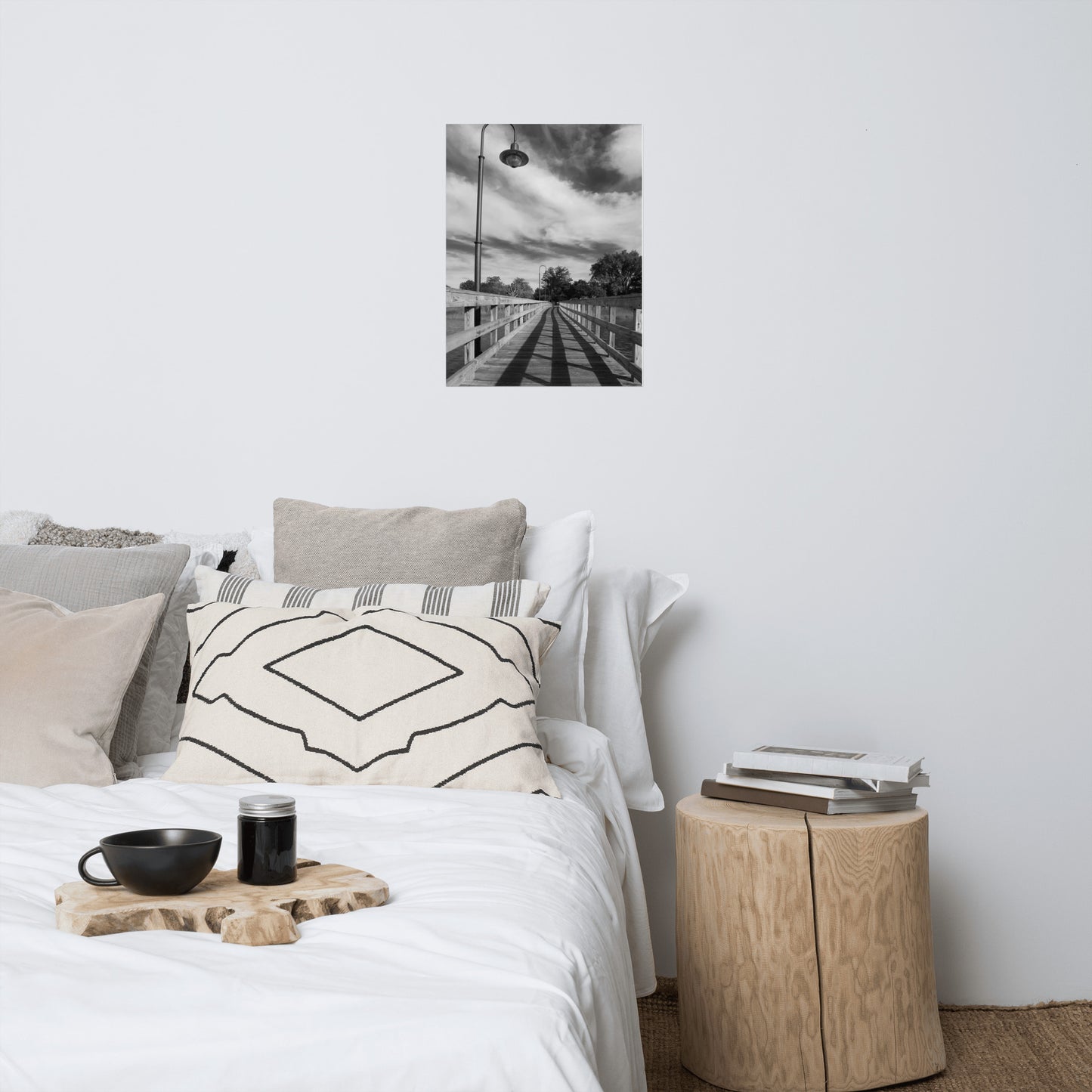 Follow the Lines Black and White Landscape Photo Loose Wall Art Print