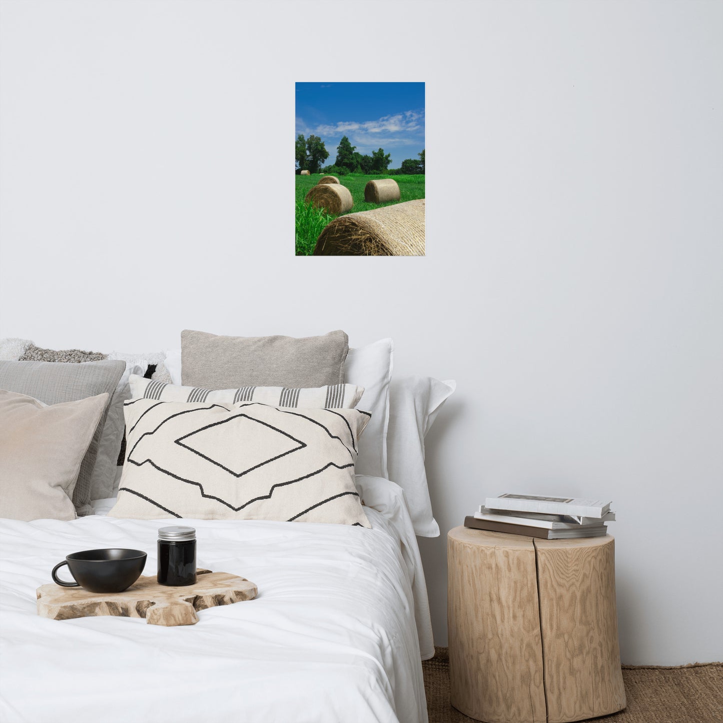 Hay Whatcha Doin' in the Field Rustic Farmhouse Style Landscape Photo Loose Wall Art Print