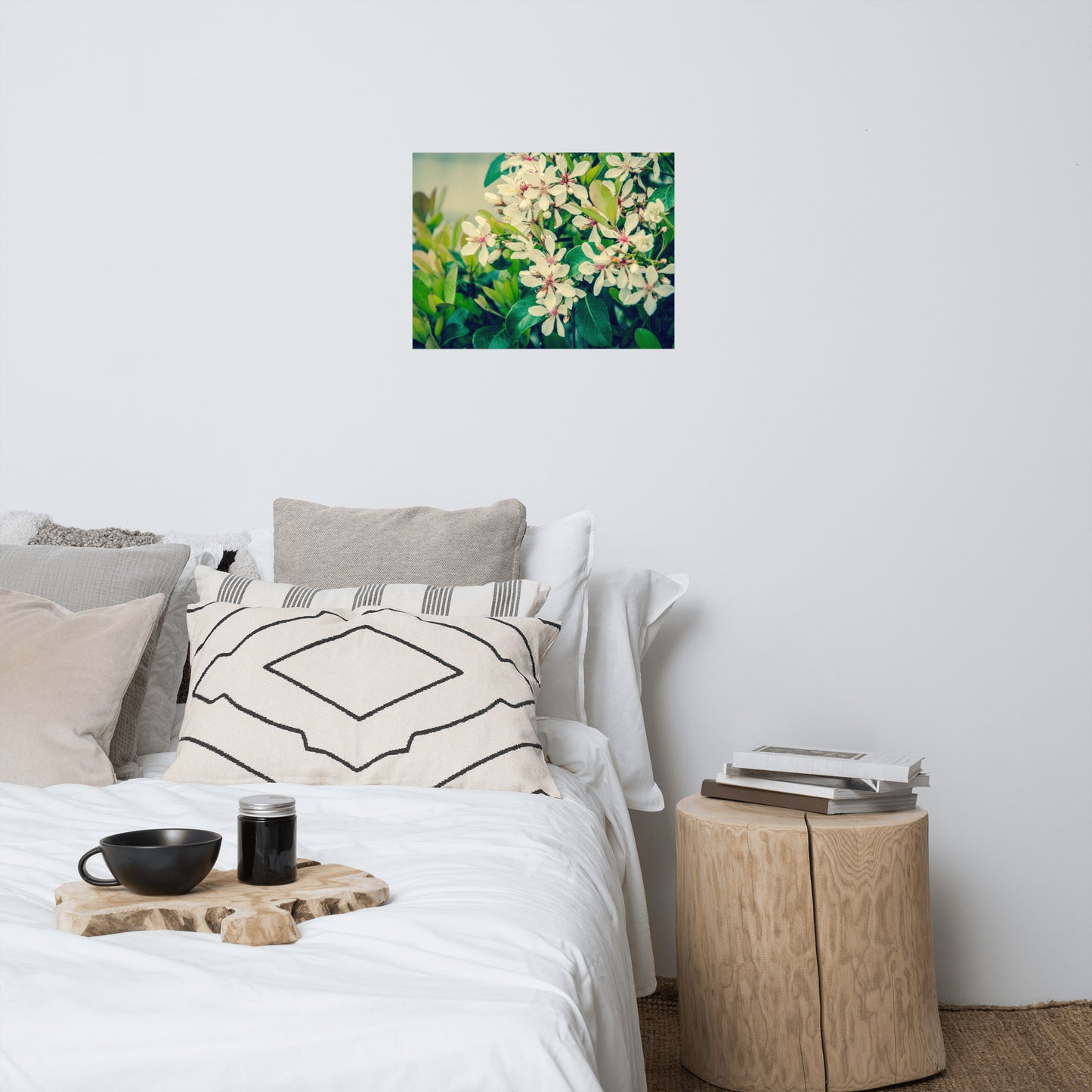 Indian Hawthorn Shrub in Bloom Colorized Floral Nature Photo Loose Unframed Wall Art Prints