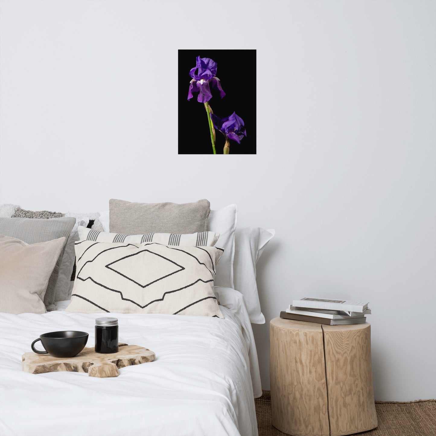 Iris on Black Floral Nature Photo Loose Unframed Wall Art Prints