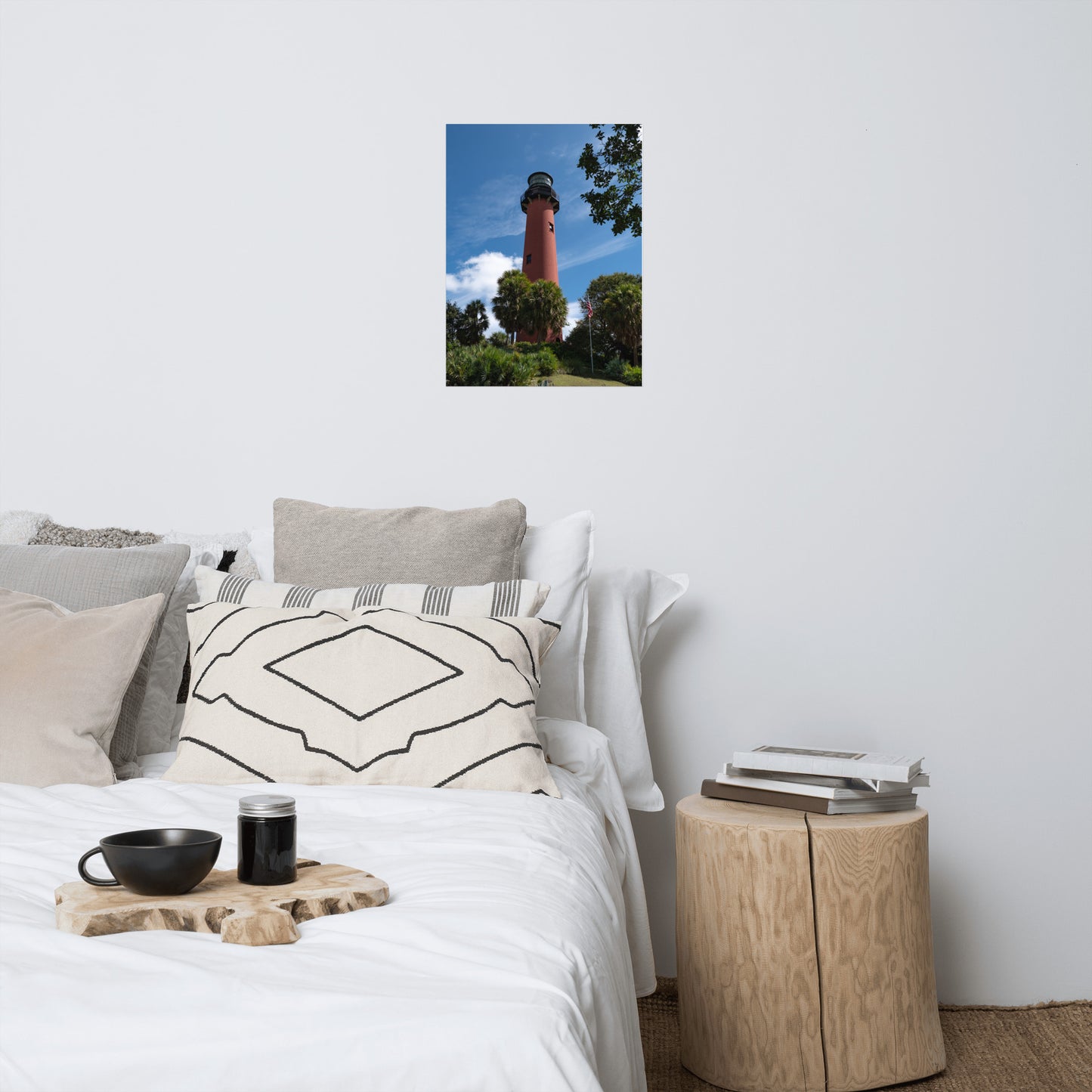 Jupiter Lighthouse 2 Color Coastal Architectural Landscape Photo Loose Wall Art Print
