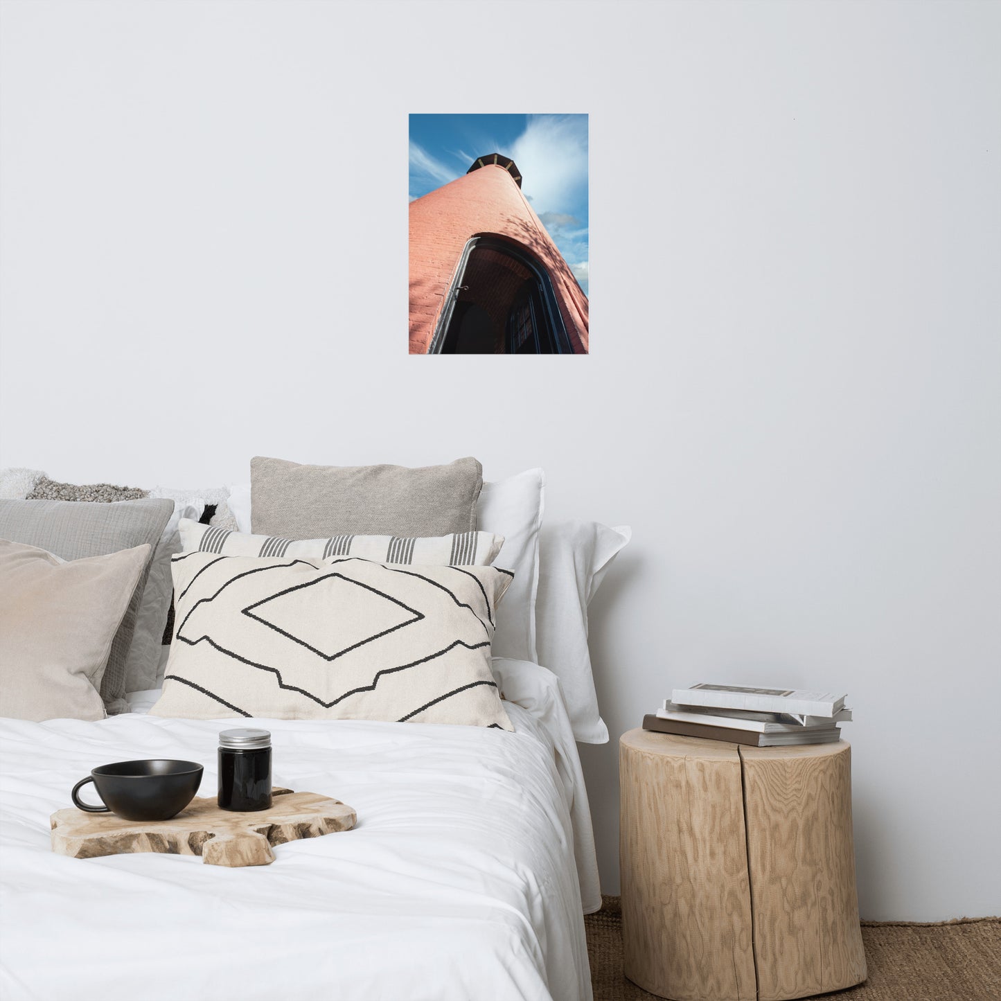 Jupiter Lighthouse Against Sky Coastal Architectural Photo Loose Art print