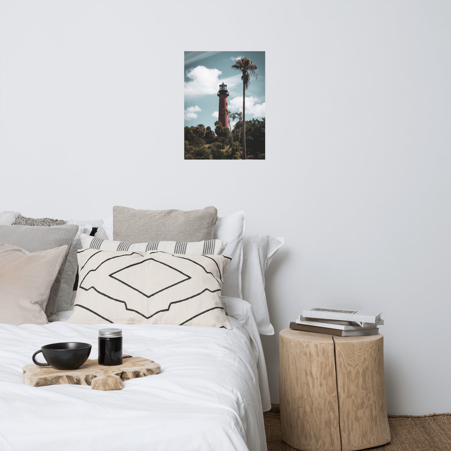Jupiter Lighthouse Colorized Coastal Architectural Landscape Photo Loose Art print
