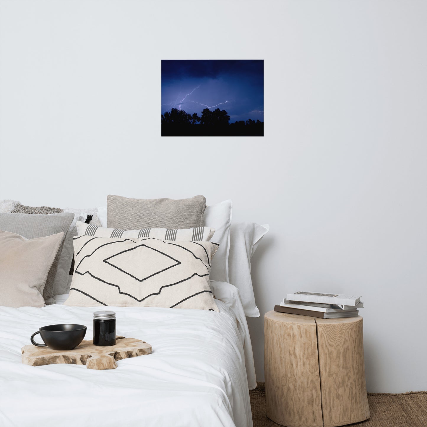 Lightning Over The Valley Rustic Farmhouse Style Nature Landscape Photo Loose Unframed Wall Art Prints