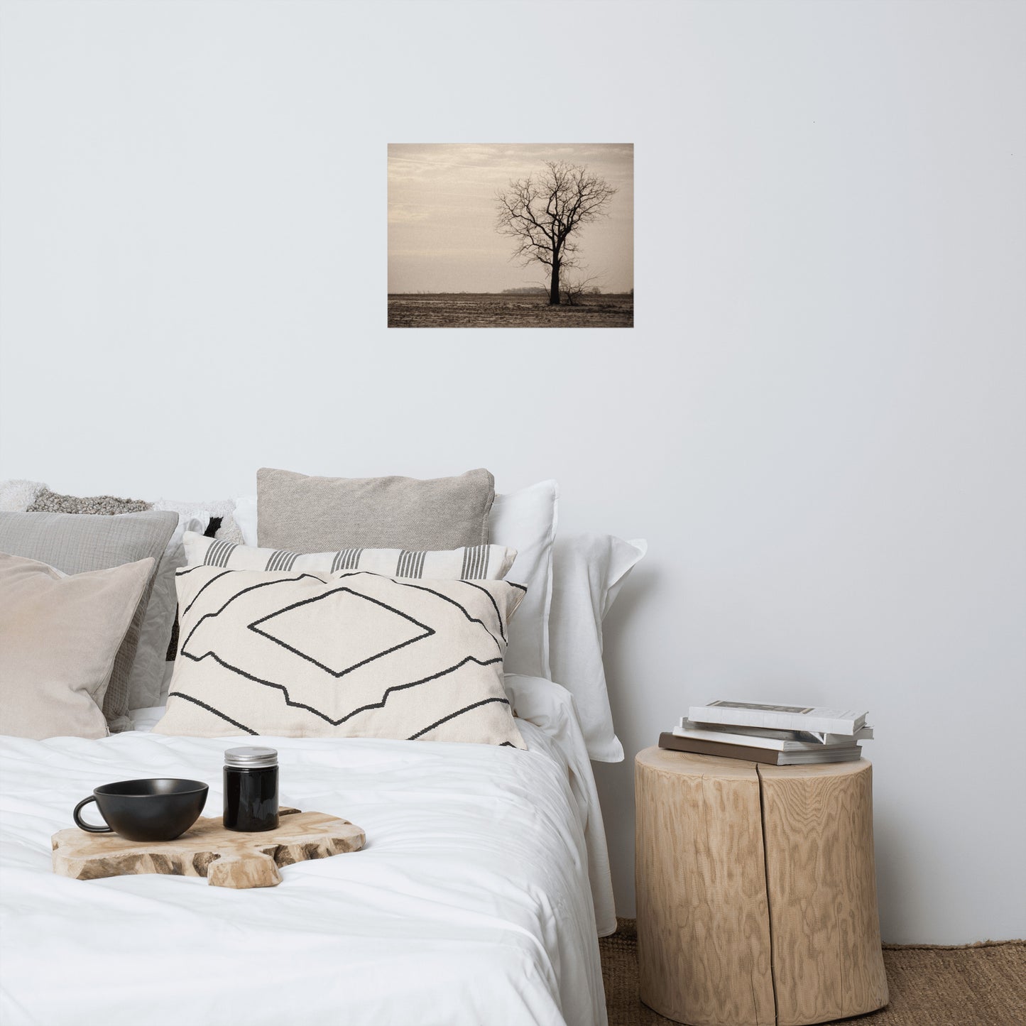 Lonely Tree Rustic Farmhouse Style Abstract Landscape Photo Loose Wall Art Prints