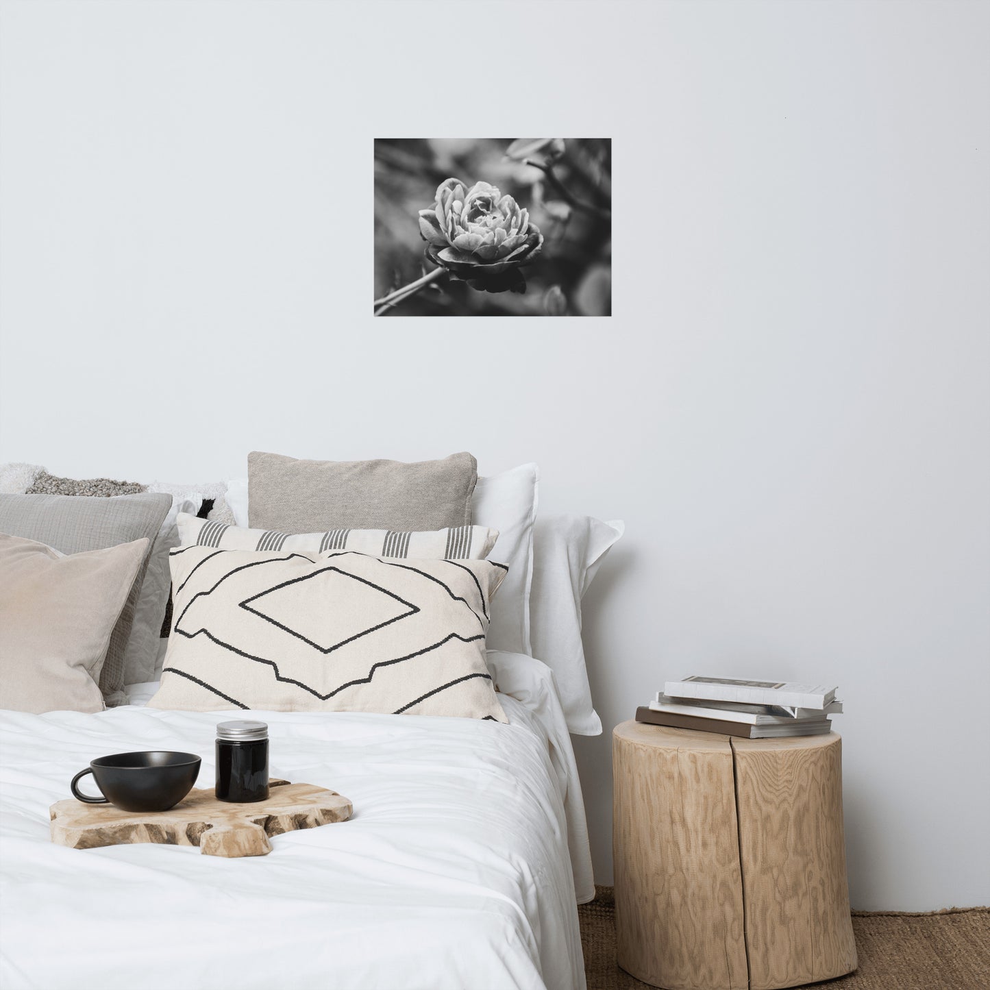 Perfect Petals Black and White Floral Nature Photo Loose Unframed Wall Art Prints