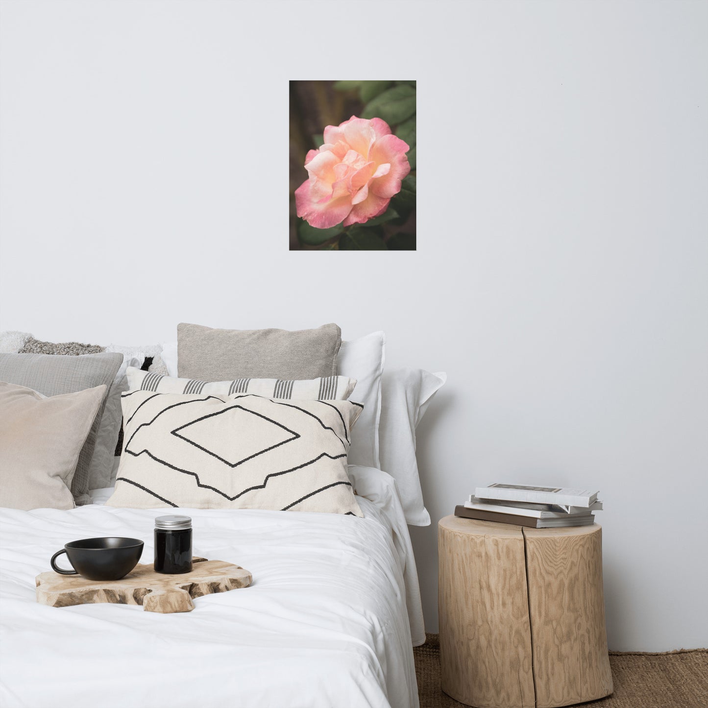 Pink and White Softened Rose Floral Nature Photo Loose Unframed Wall Art Prints