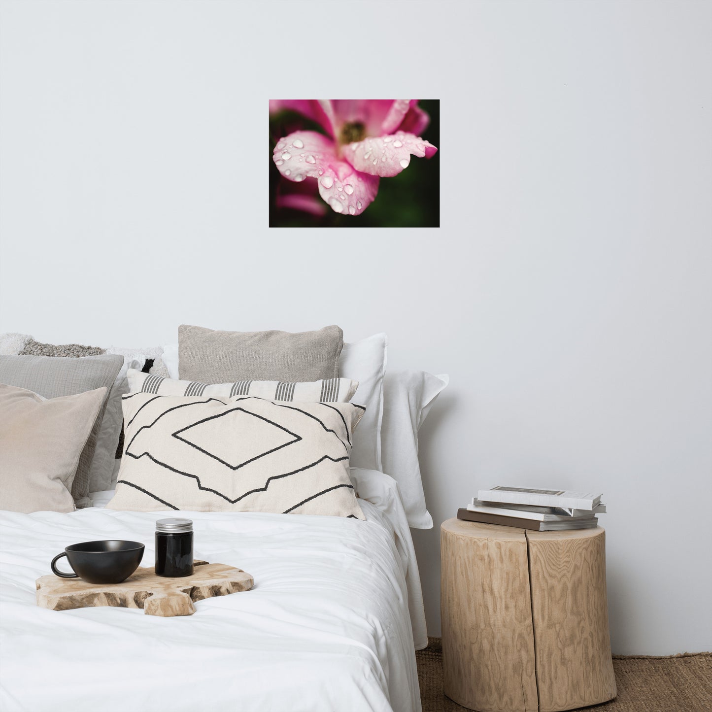 Raindrops on Wild Rose Floral Nature Photo Loose Unframed Wall Art Prints