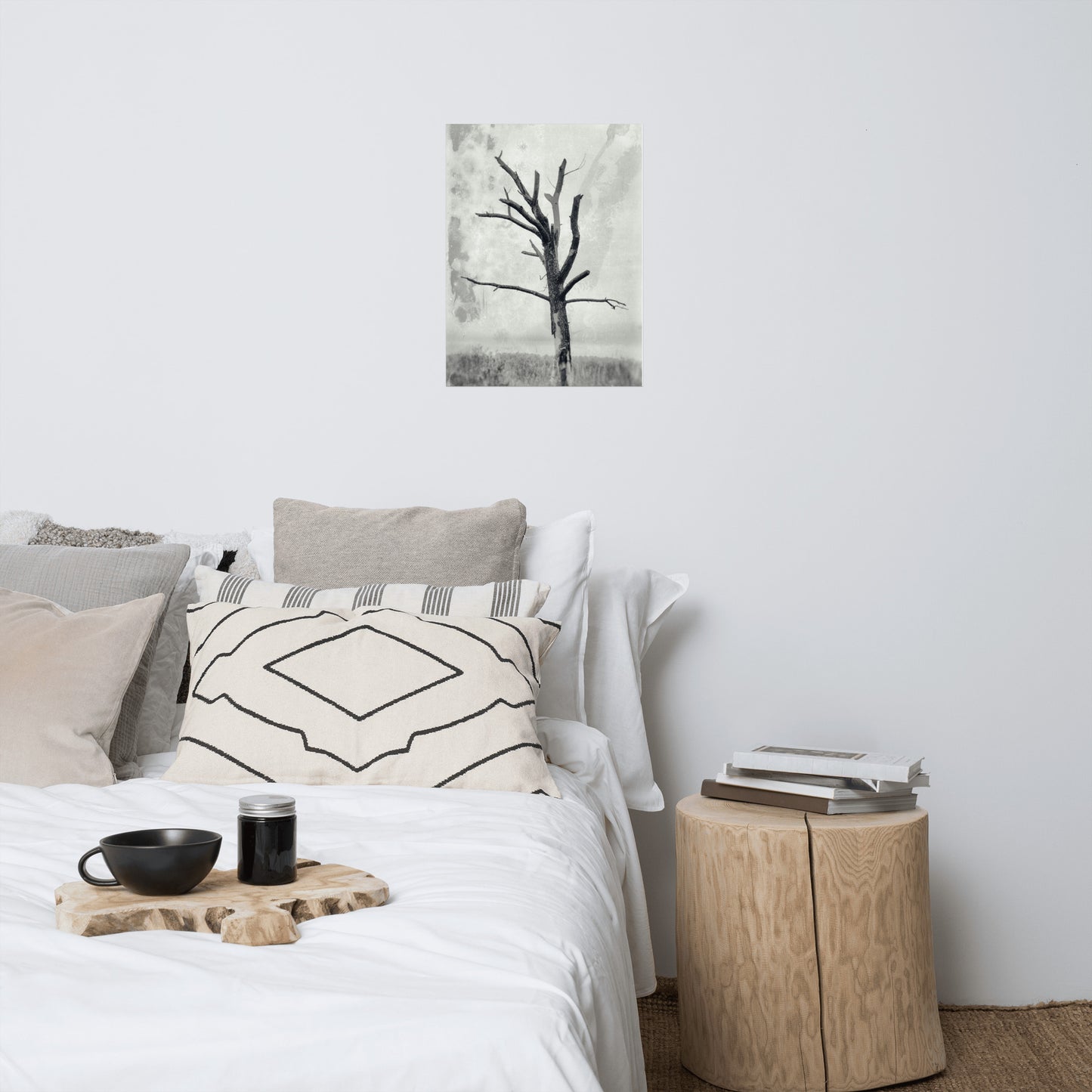 Rotting Away Alone Rustic Farmhouse Style Black and White Botanical Nature Photo Loose Unframed Wall Art Prints