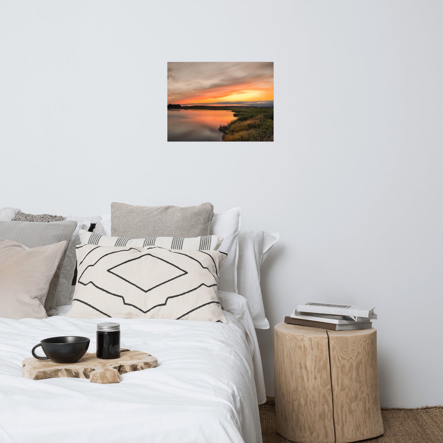 Sunset Over Woodland Marsh Landscape Photo Loose Wall Art Prints