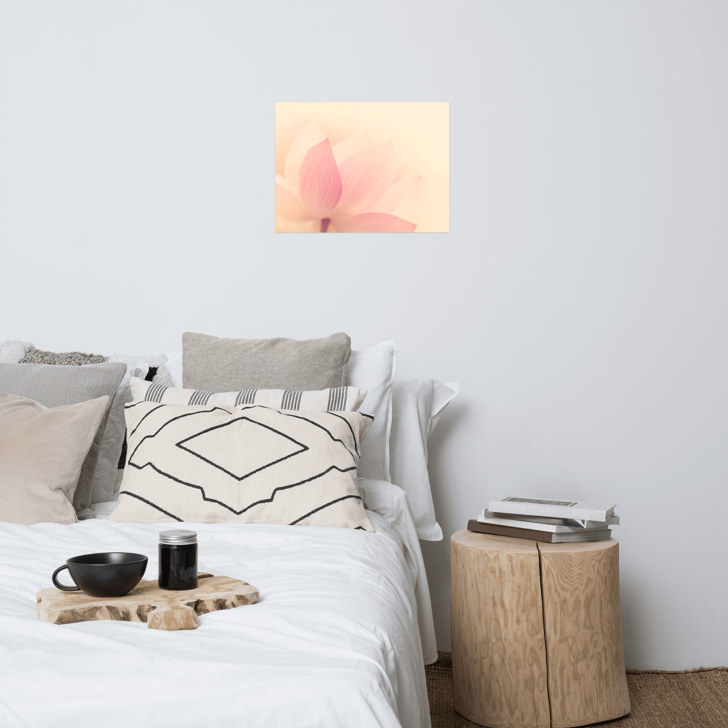 Tranquil Close-up Pink Lotus Petal Floral Nature Photo Loose Flower Wall Art Print