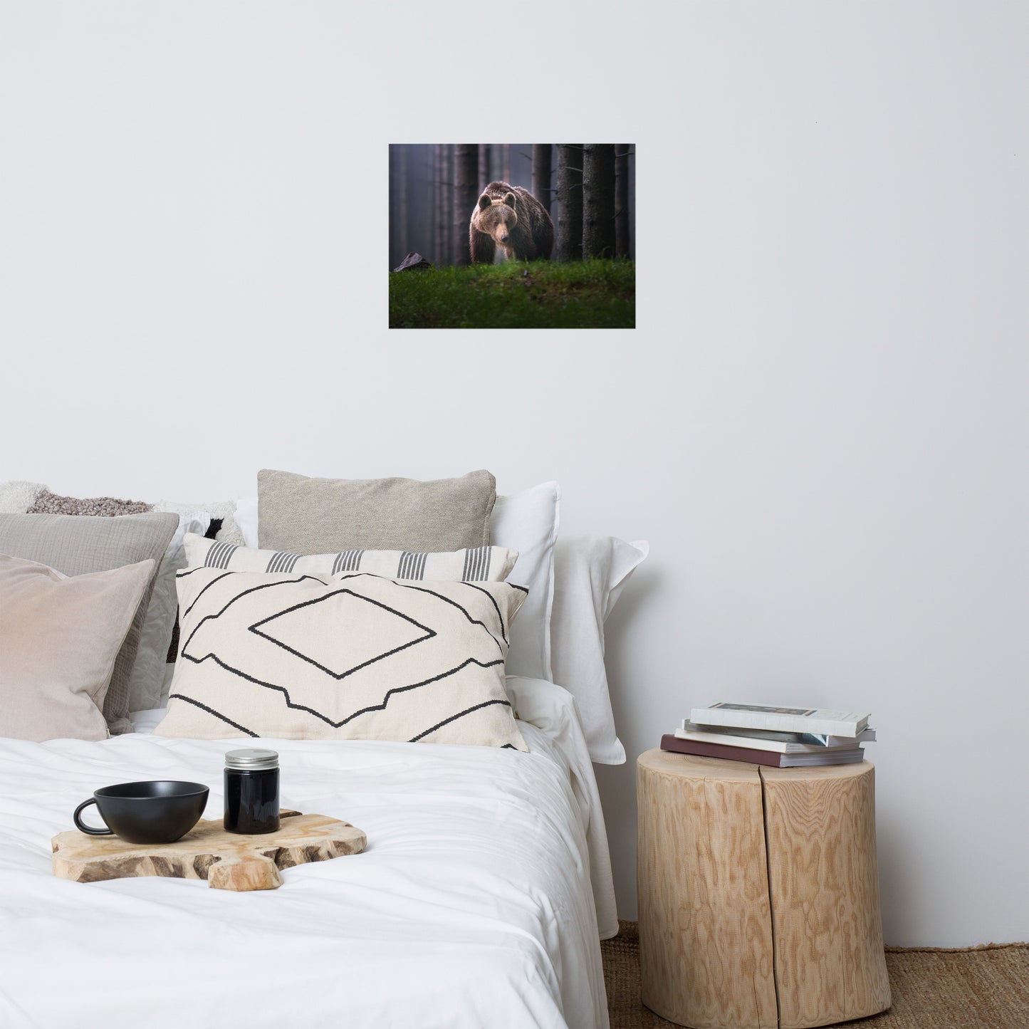 Brown Bear Walking Through Forest Wildlife Photo Loose Wall Art Prints