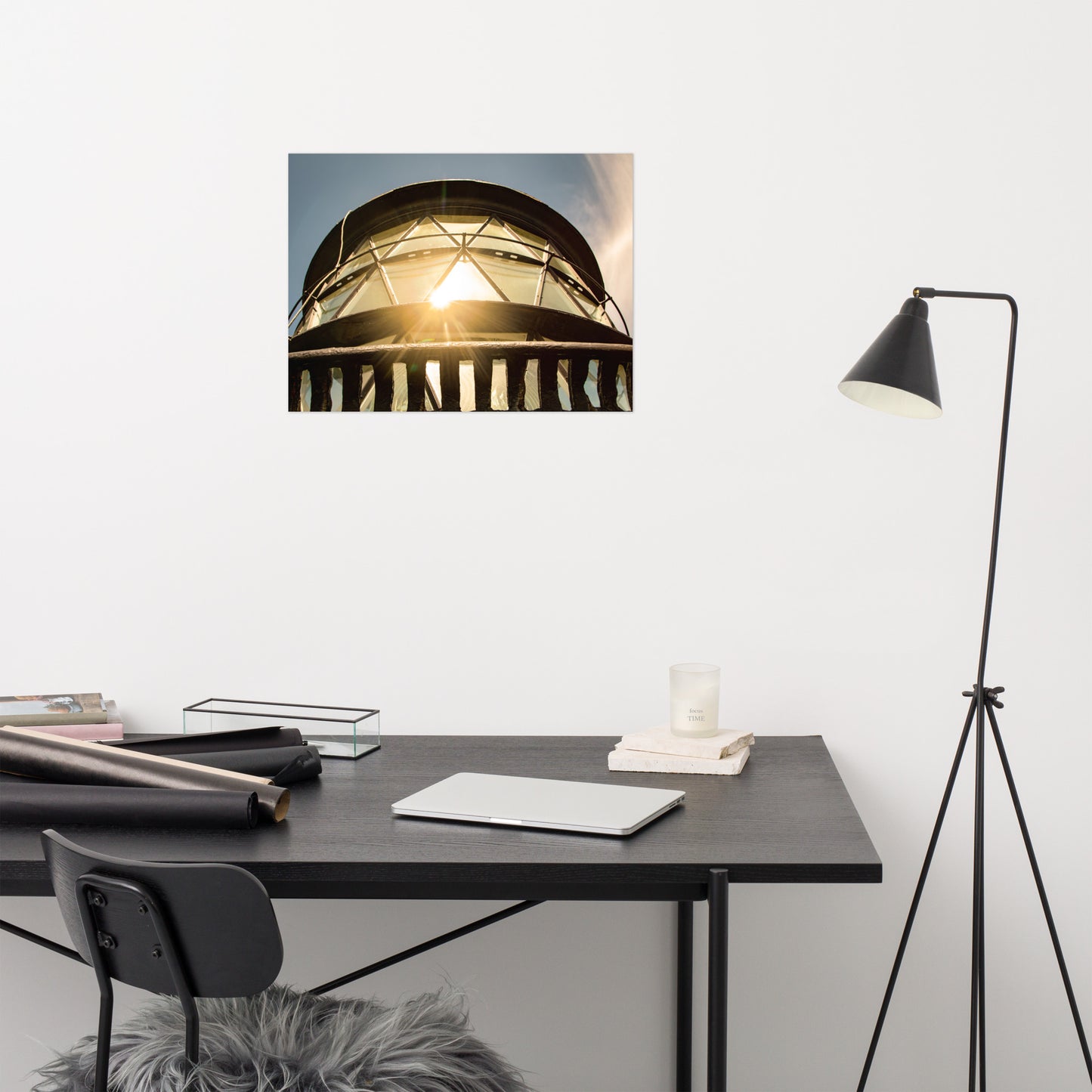 Sun Reflection on Glass Jupiter Lighthouse Unframed Wall Art Print