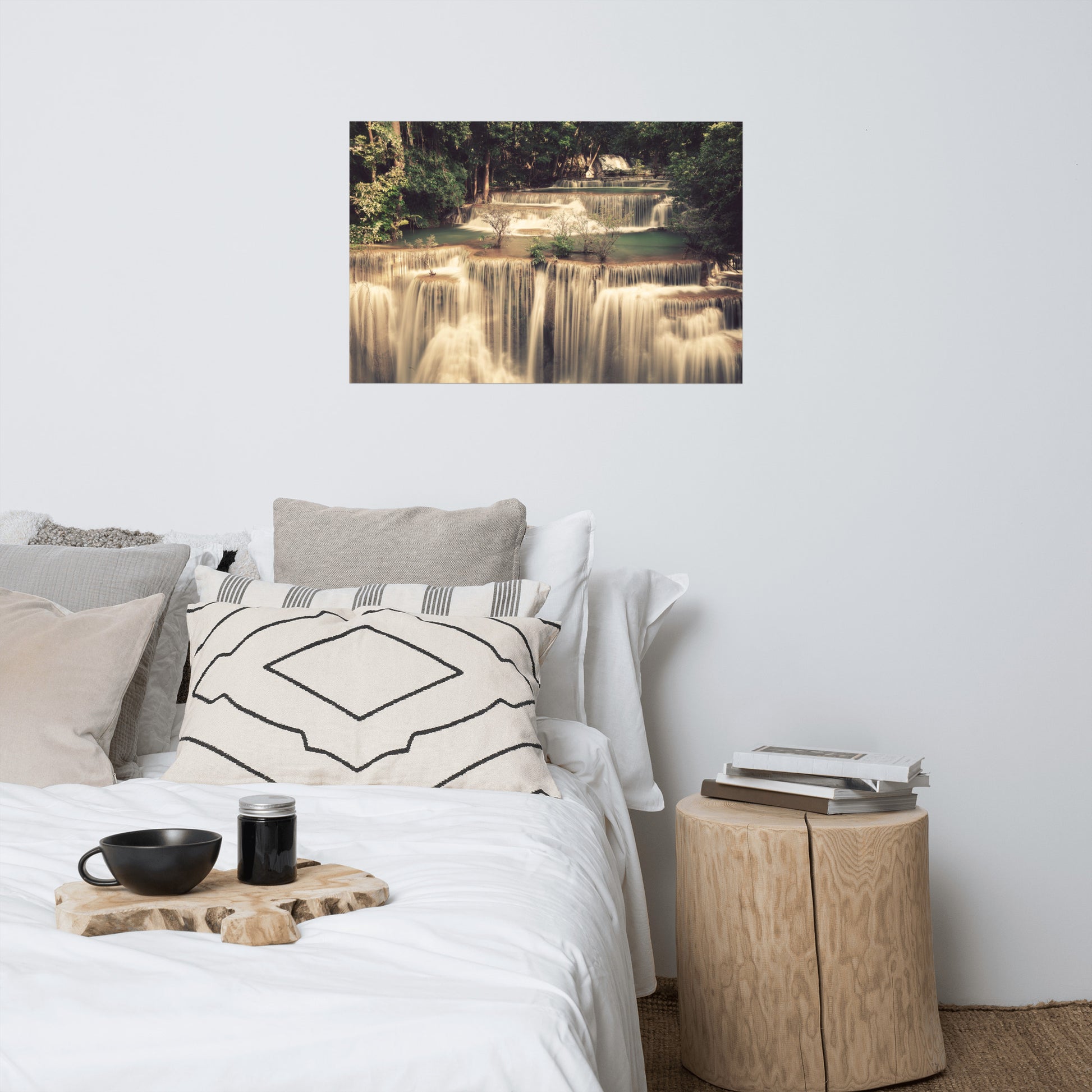 Misty Huay Mae Khamin Waterfall Thailand Landscape Photo Loose Wall Art Prints
