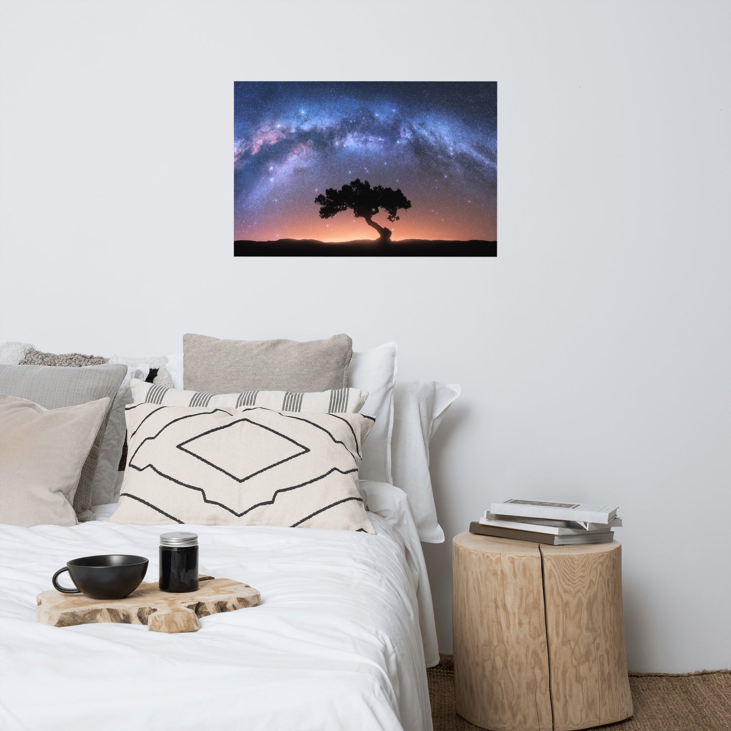 Solitary Sentinel Milky Way Arch and Tree Night Galaxy Modern Rustic Farmhouse Style Landscape Photo Loose Wall Art Prints