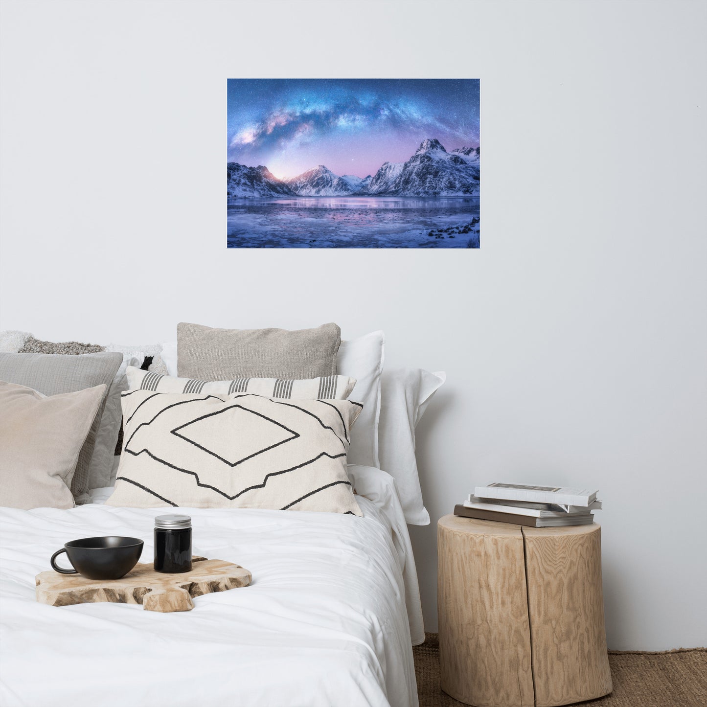 Milky Way Lofoten Islands, Norway Rustic Farmhouse Style Landscape Photo Loose Wall Art Prints