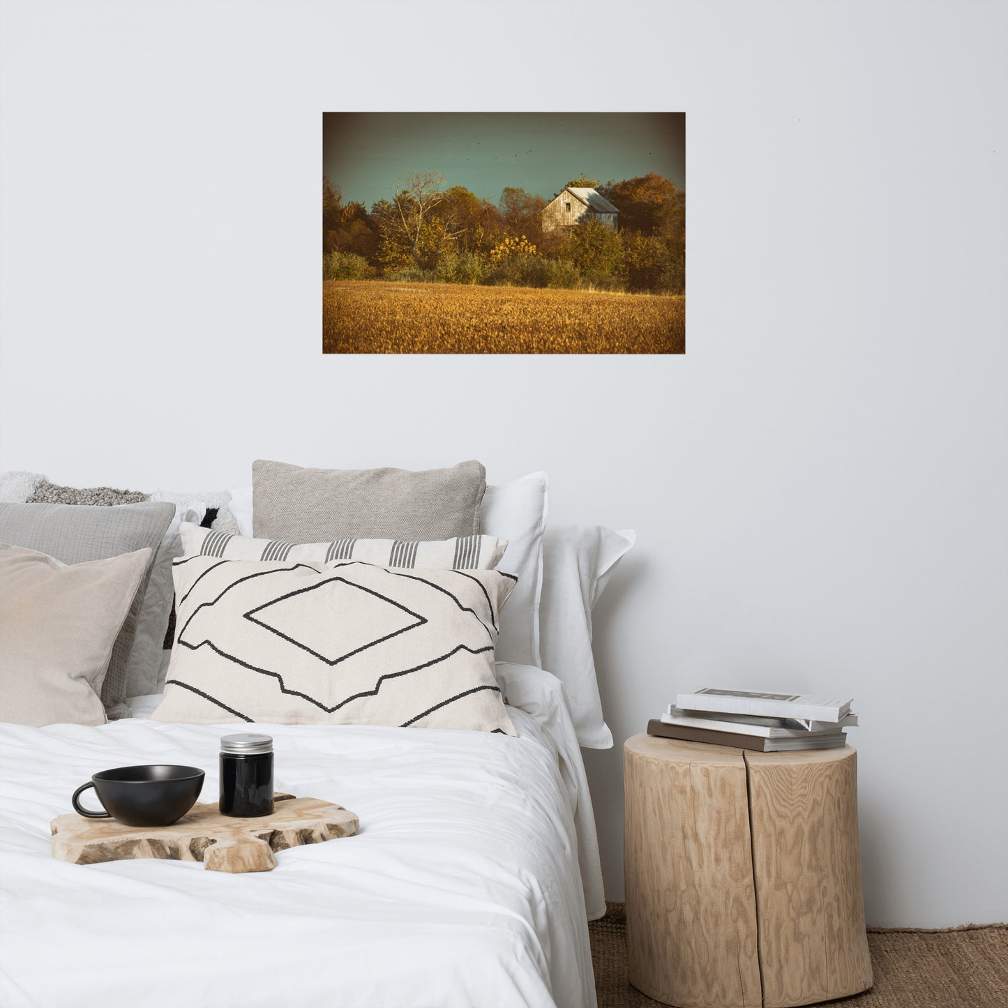 Rustic Home Wall Decor: Abandoned Barn Colorized - Rural / Country Style Landscape / Nature Loose / Unframed Wall Art Print - Artwork