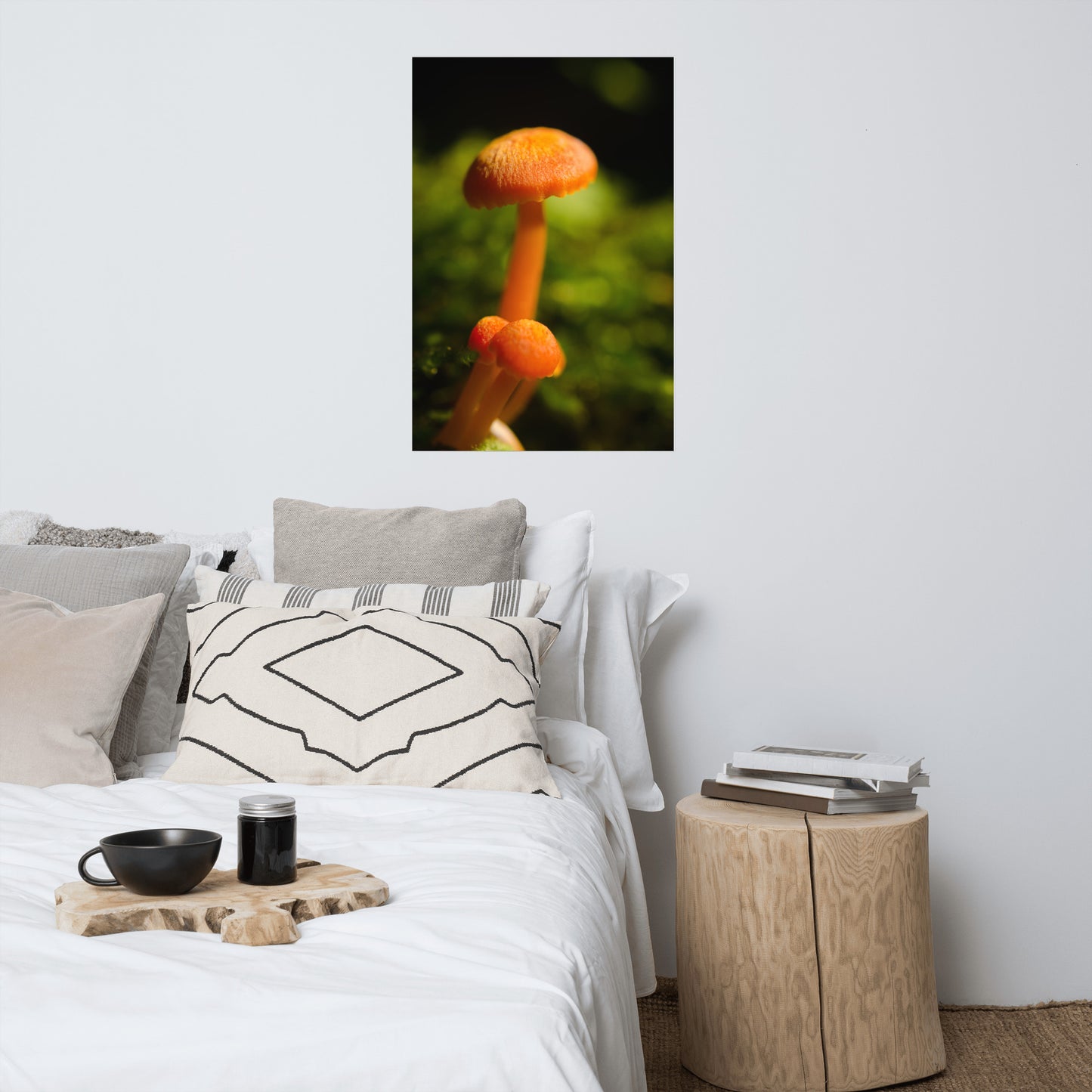 Button Top Mushrooms Rustic Botanical Nature Photo Loose Unframed Wall Art Prints