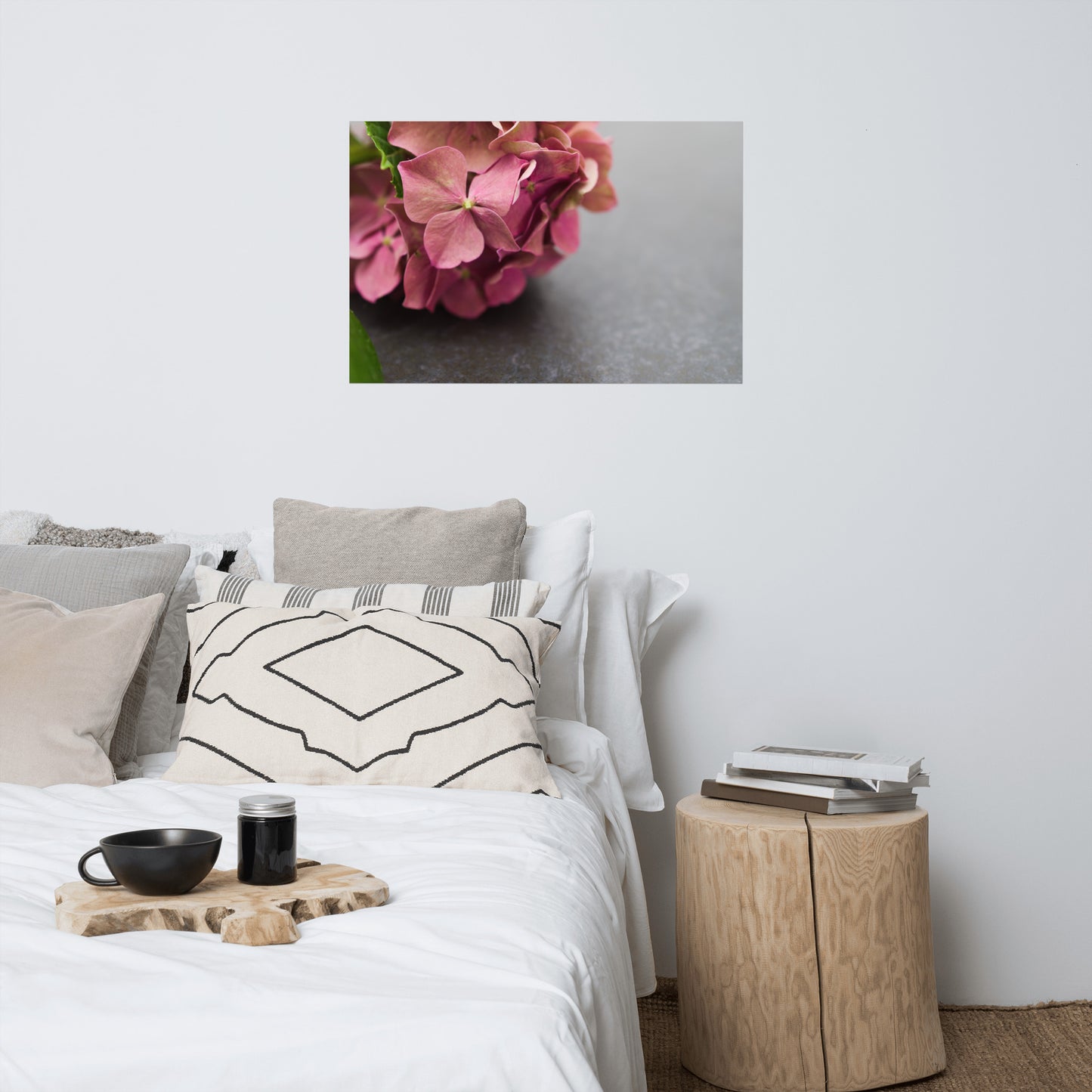 Close-Up Hydrangea on Slate Floral Nature Photo Loose Unframed Wall Art Prints