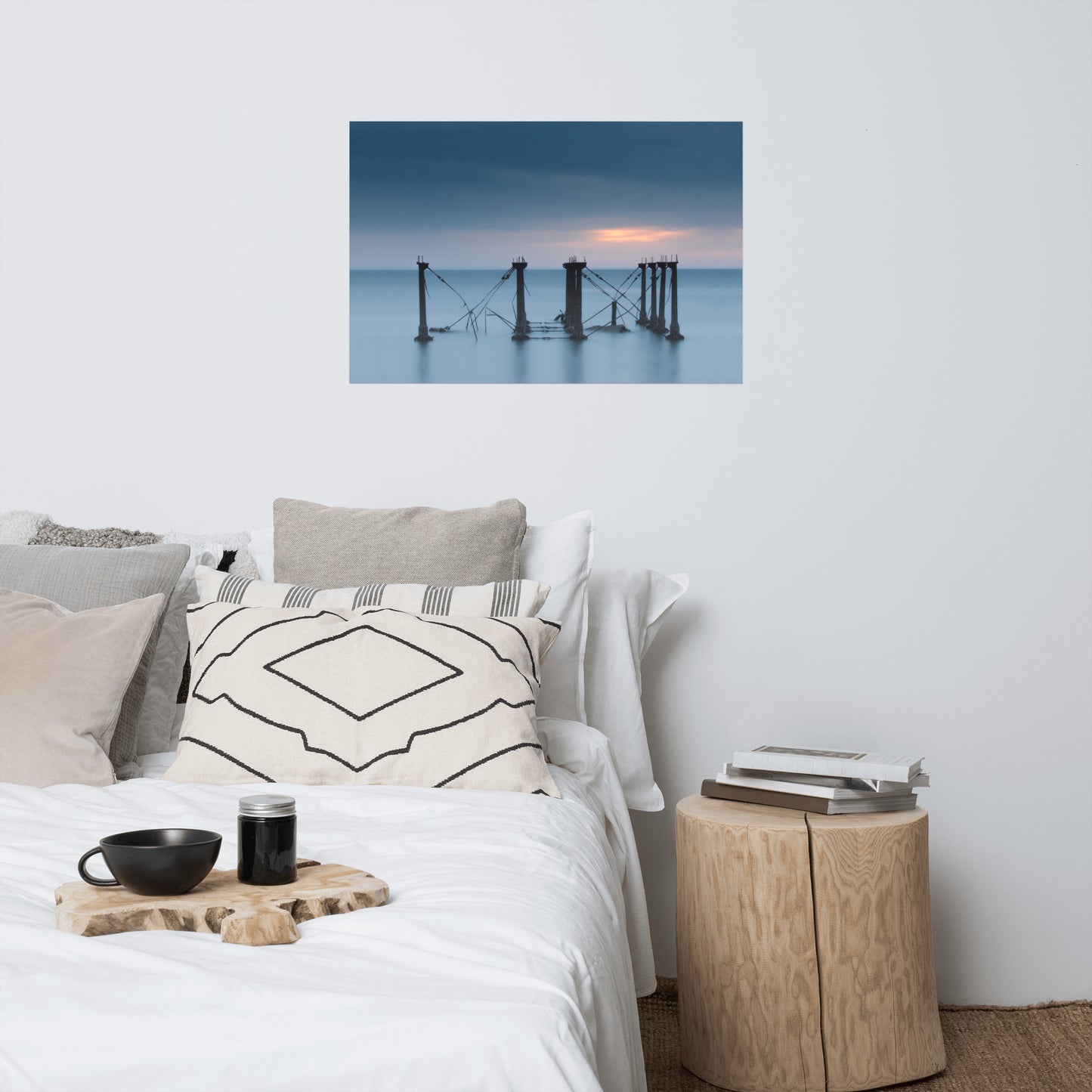 Cloudy Sunrise at Port Mahon Lighthouse Landscape Photo Loose Wall Art Prints