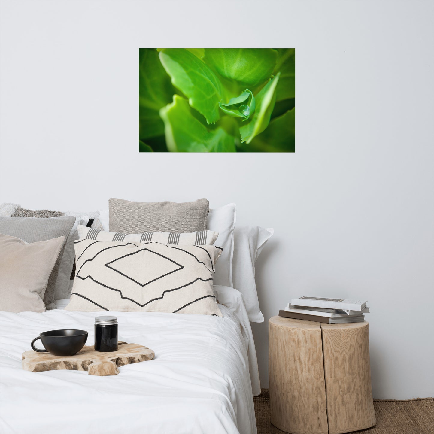 Cupped Droplet Rustic Minimal Botanical Nature Photo Loose Unframed Wall Art Prints