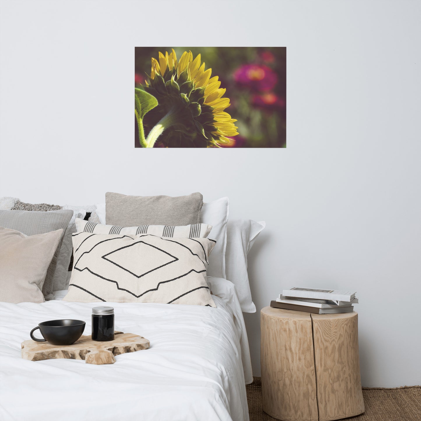 Dramatic Backside of Sunflower Grain Floral Nature Photo Loose Unframed Wall Art Prints