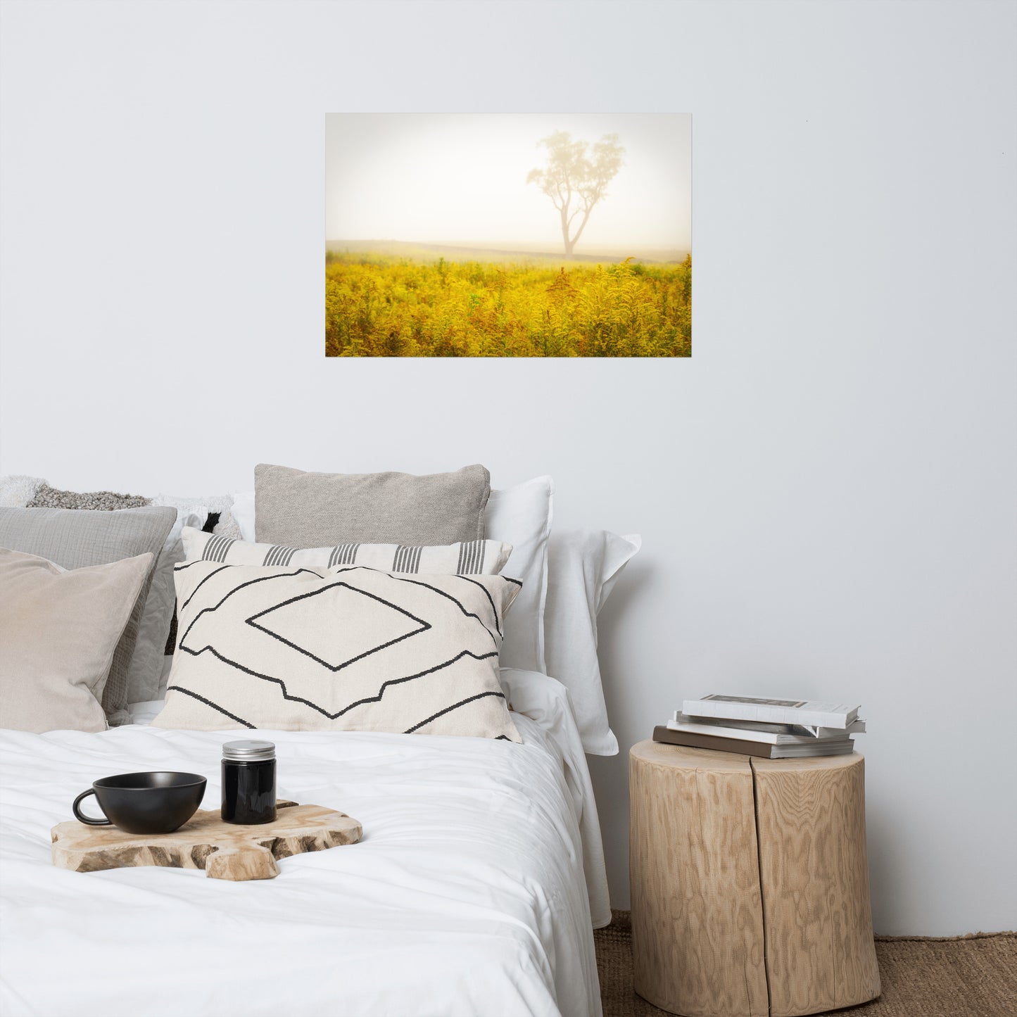 Dreams of Goldenrod and Fog Landscape Photo Loose Wall Art Prints