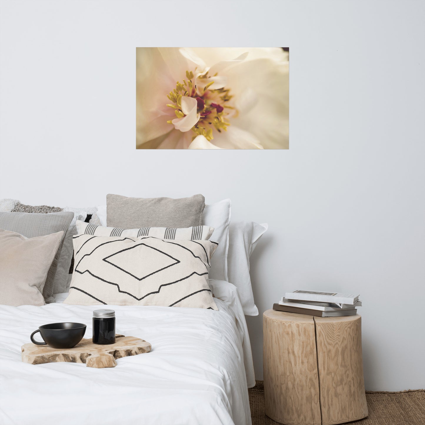 Eye of Peony Moody Midnight Floral Nature Photo Loose Unframed Wall Art Prints