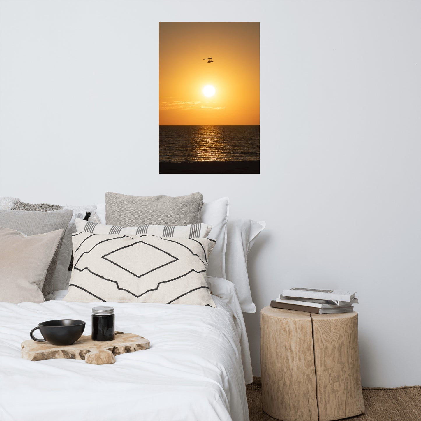 Flying High at Sunset Coastal Landscape Photo Paper Poster
