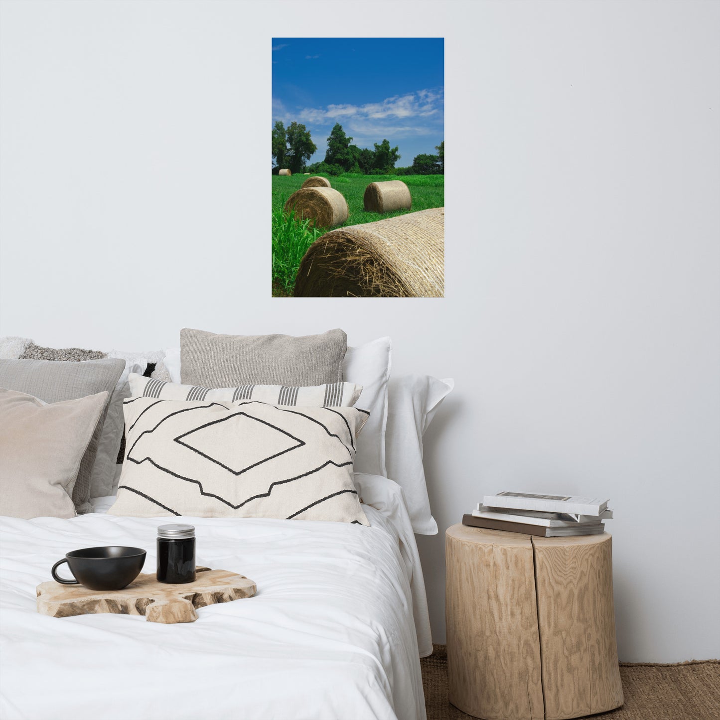 Hay Whatcha Doin' in the Field Rustic Farmhouse Style Landscape Photo Loose Wall Art Print