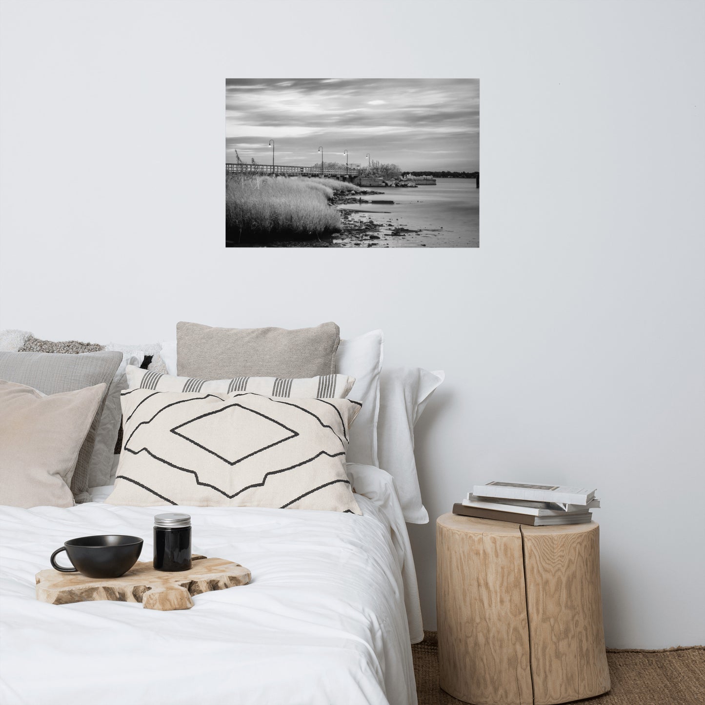 Historic New Castle 2 Black and White Coastal Landscape Photo Loose Wall Art Prints