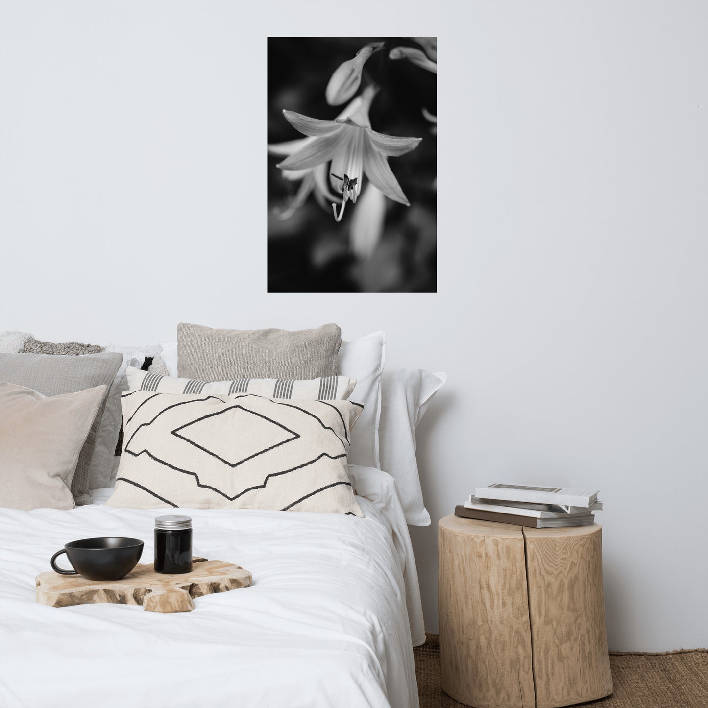 Hosta Bloom Black and White Floral Nature Photo Loose Unframed Wall Art Prints