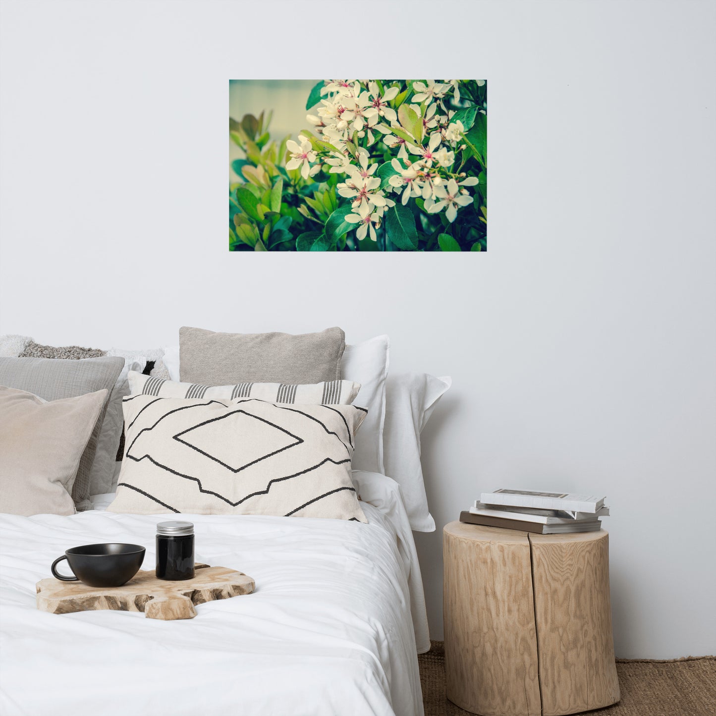 Indian Hawthorn Shrub in Bloom Colorized Floral Nature Photo Loose Unframed Wall Art Prints