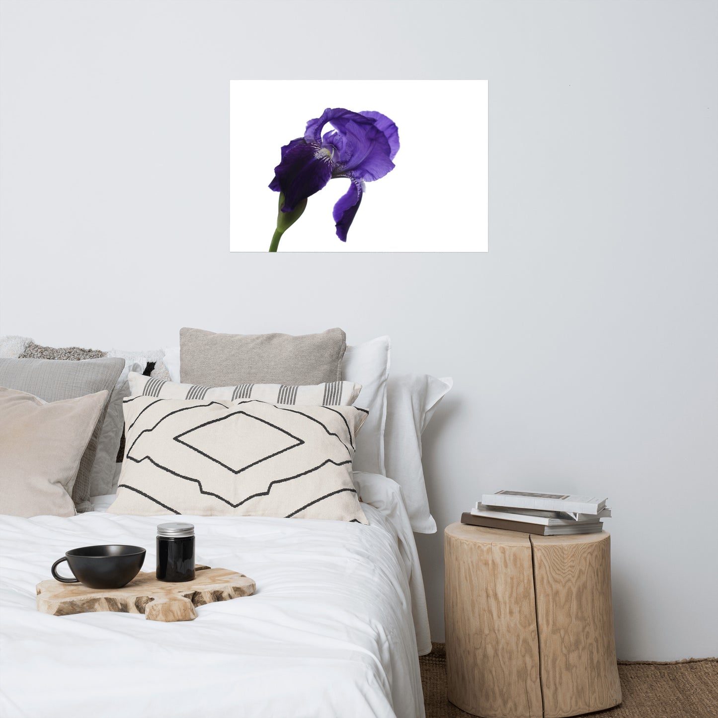 Iris on White Floral Nature Photo Loose Unframed Wall Art Prints