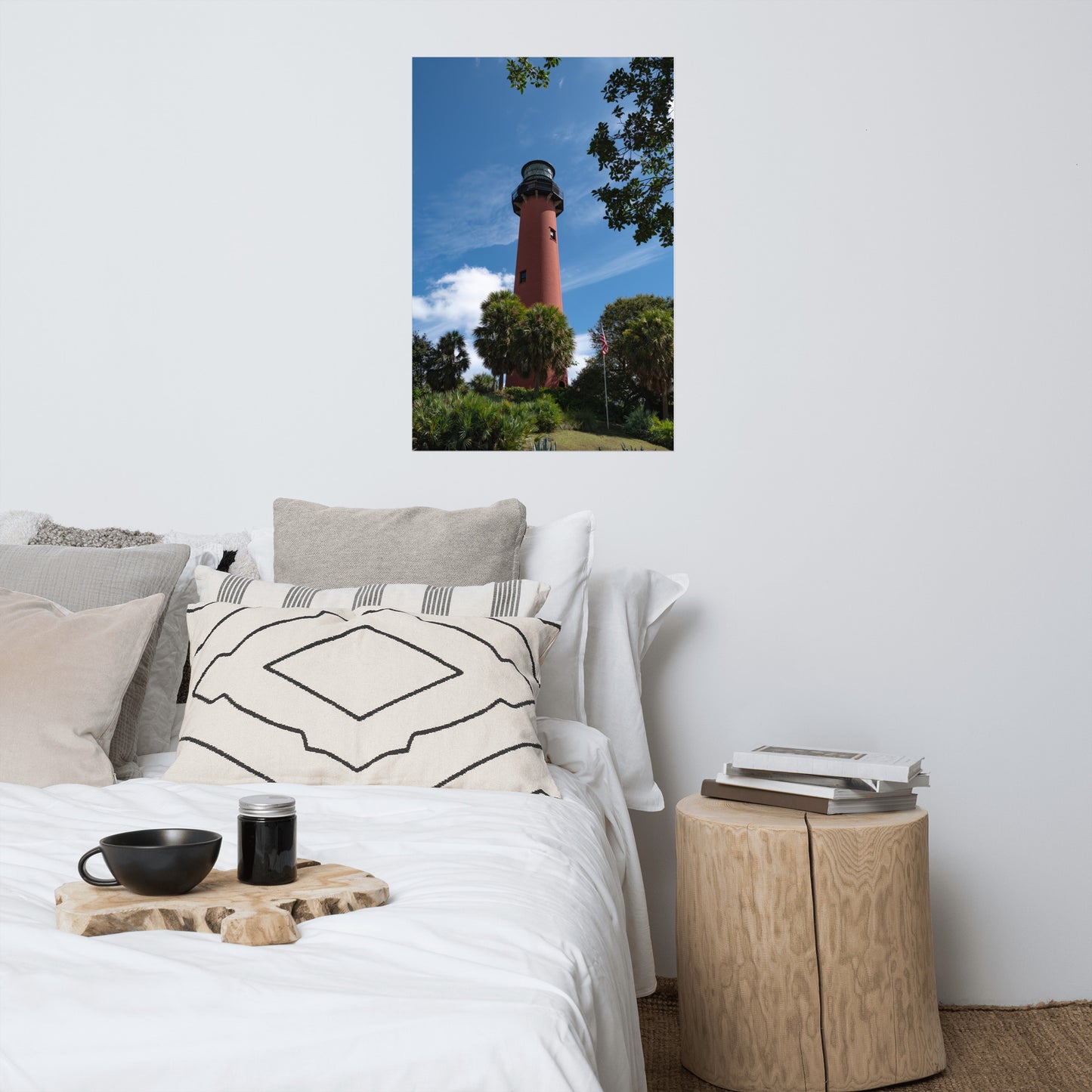 Jupiter Lighthouse 2 Color Coastal Architectural Landscape Photo Loose Wall Art Print